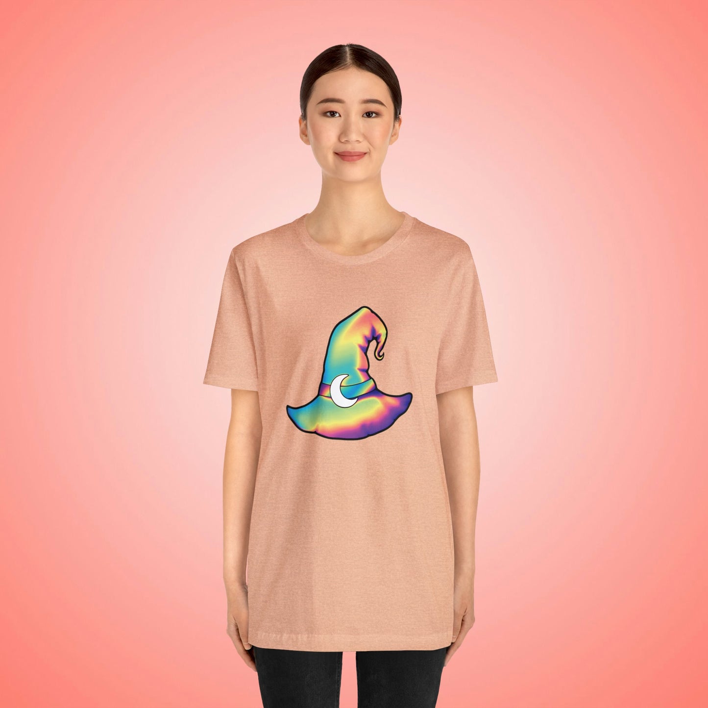 Pastel Rainbow Witch Hat Unisex Jersey Short Sleeve Tee - Driftless Enchantments
