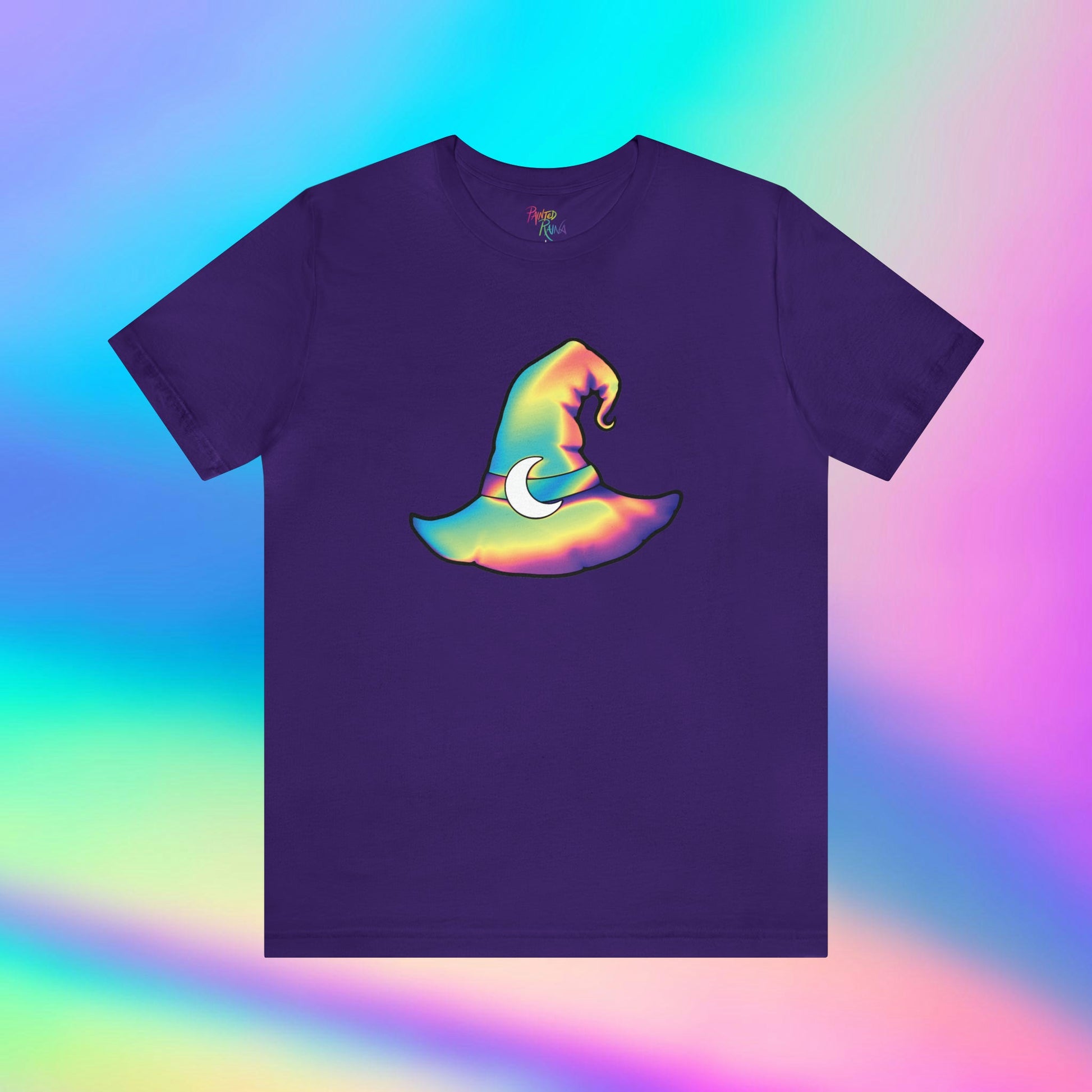 Pastel Rainbow Witch Hat Unisex Jersey Short Sleeve Tee - Driftless Enchantments
