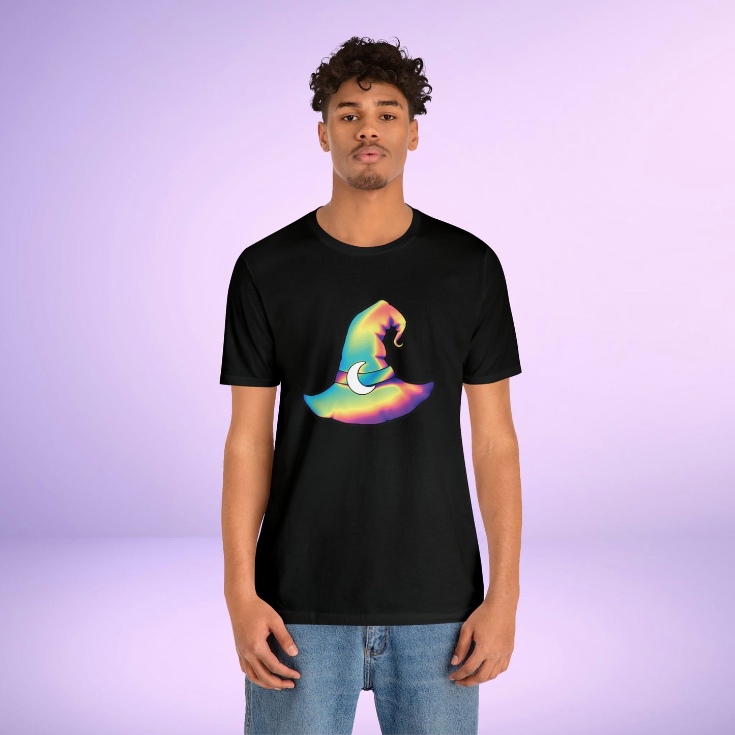 Pastel Rainbow Witch Hat Unisex Jersey Short Sleeve Tee - Driftless Enchantments