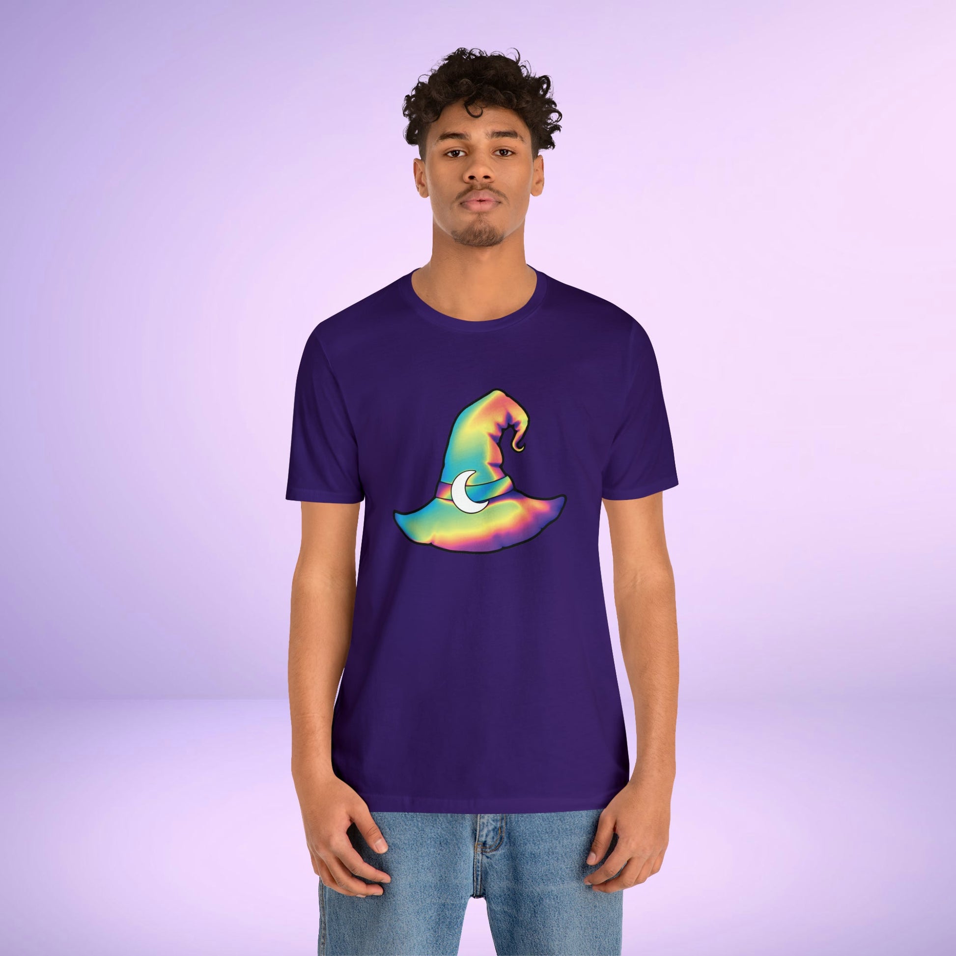Pastel Rainbow Witch Hat Unisex Jersey Short Sleeve Tee - Driftless Enchantments
