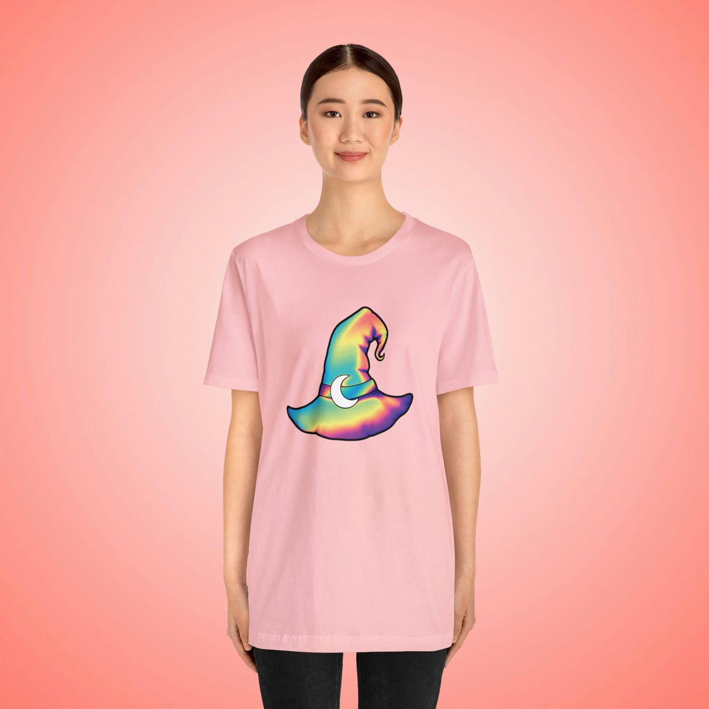 Pastel Rainbow Witch Hat Unisex Jersey Short Sleeve Tee - Driftless Enchantments
