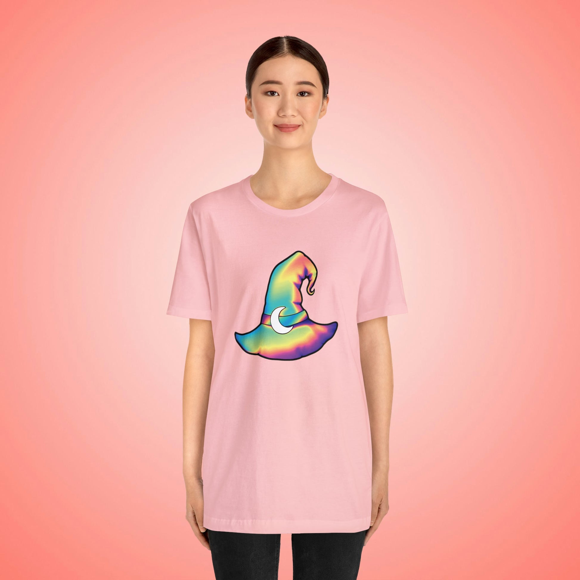 Pastel Rainbow Witch Hat Unisex Jersey Short Sleeve Tee - Driftless Enchantments