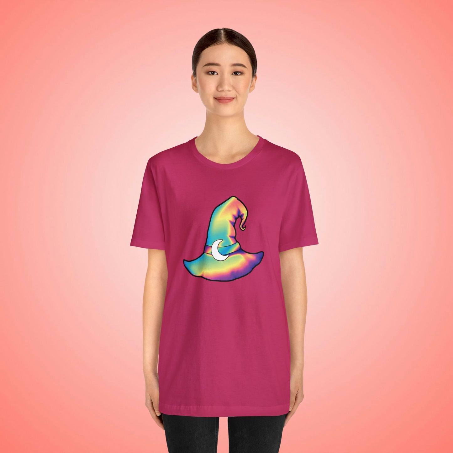 Pastel Rainbow Witch Hat Unisex Jersey Short Sleeve Tee - Driftless Enchantments