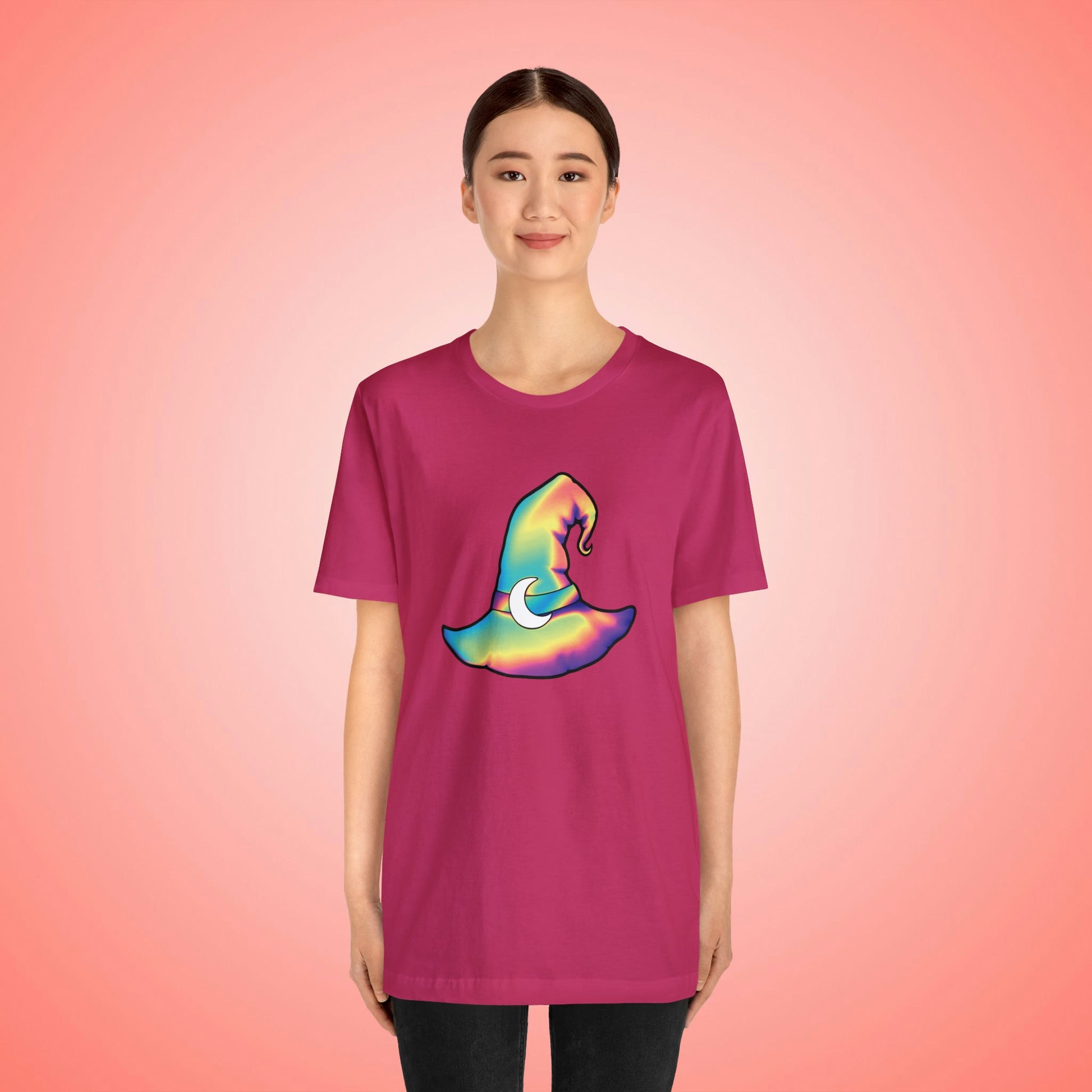 Pastel Rainbow Witch Hat Unisex Jersey Short Sleeve Tee - Driftless Enchantments
