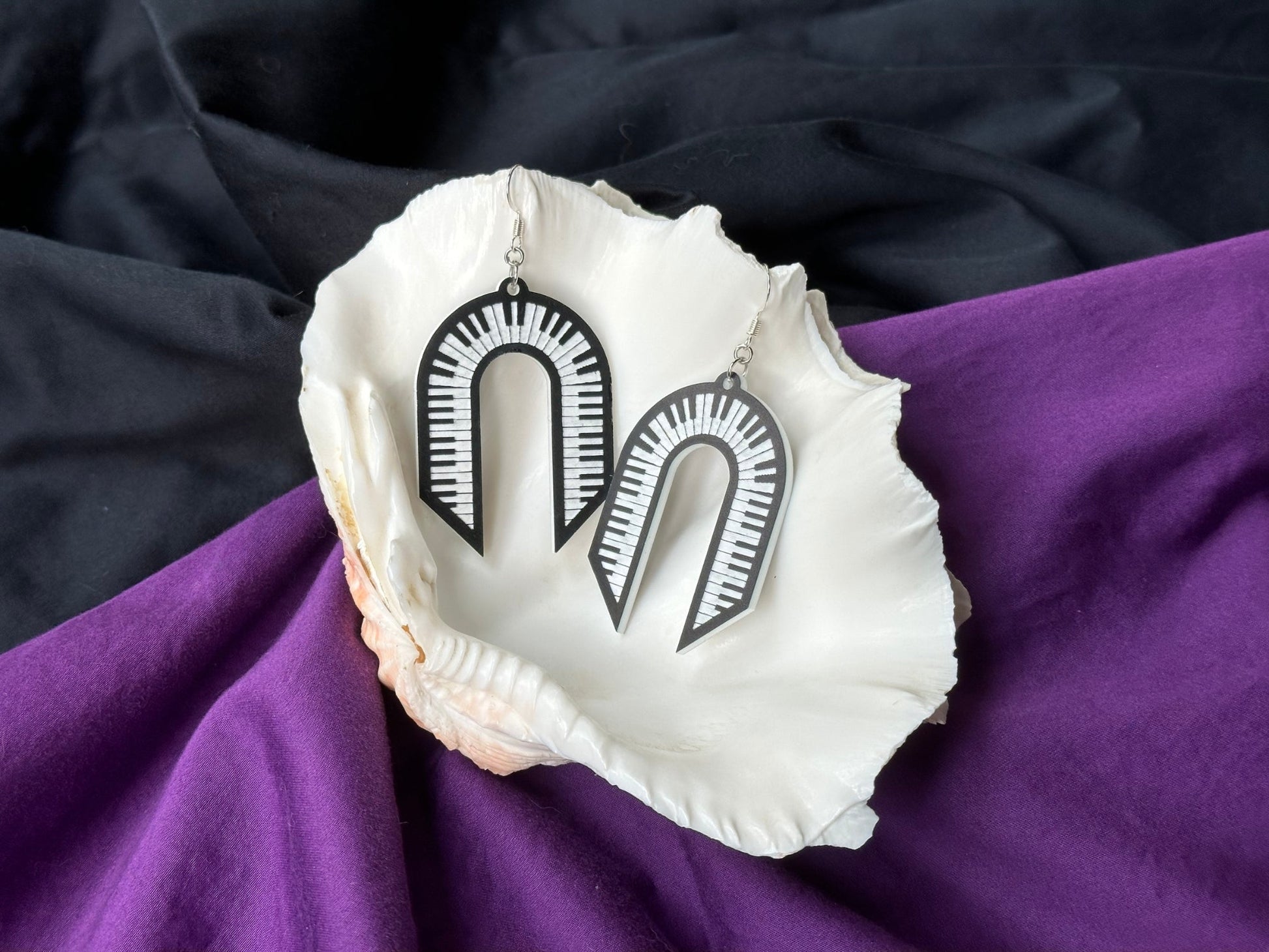 Piano Keys Arch Earrings - Driftless Enchantments