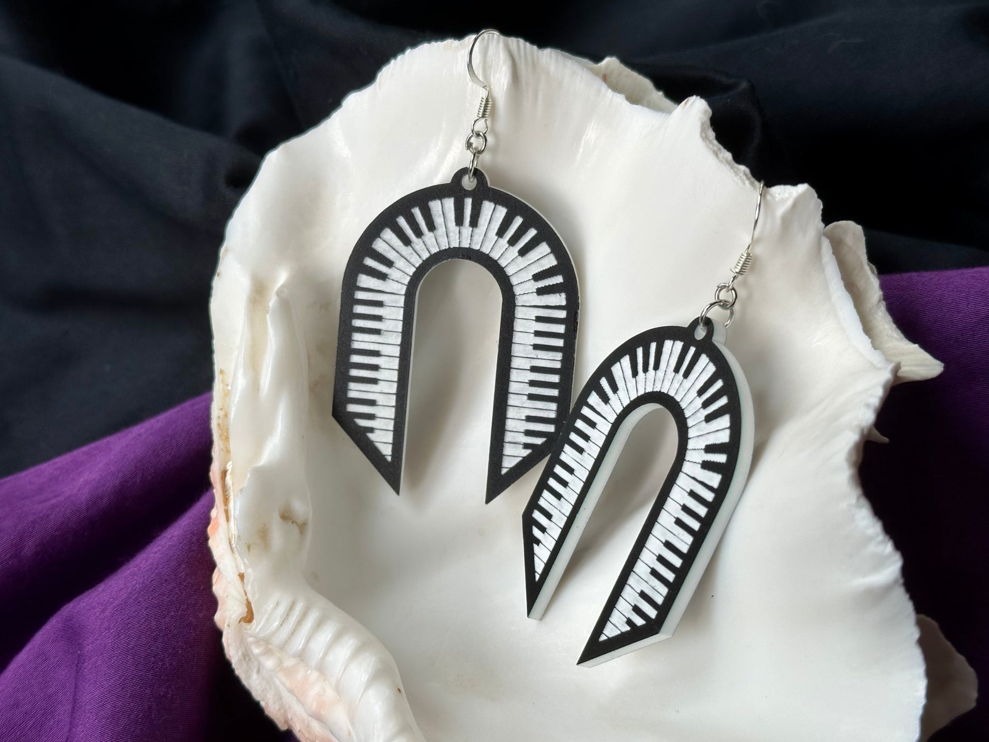Piano Keys Arch Earrings - Driftless Enchantments
