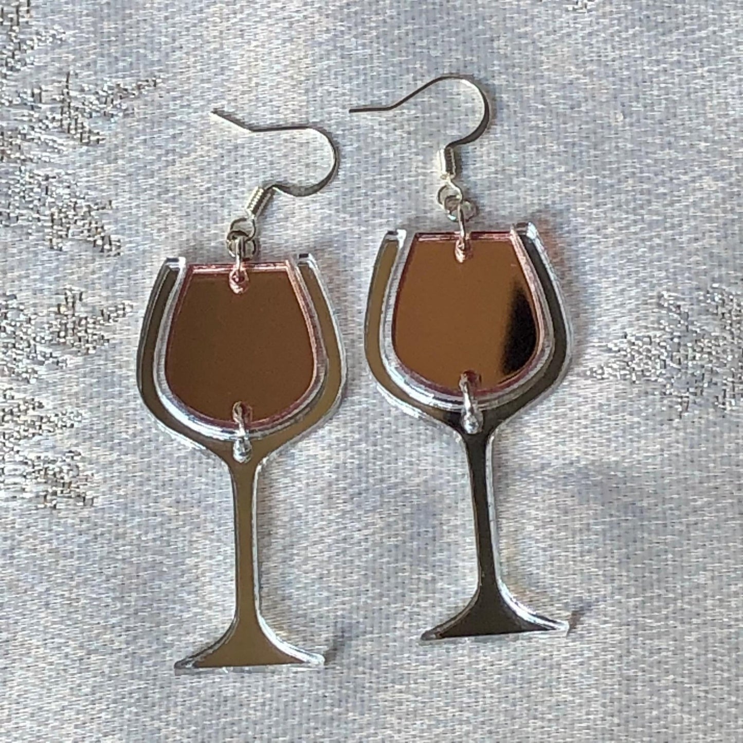 Rosé Wine Glass Earrings - Driftless Enchantments