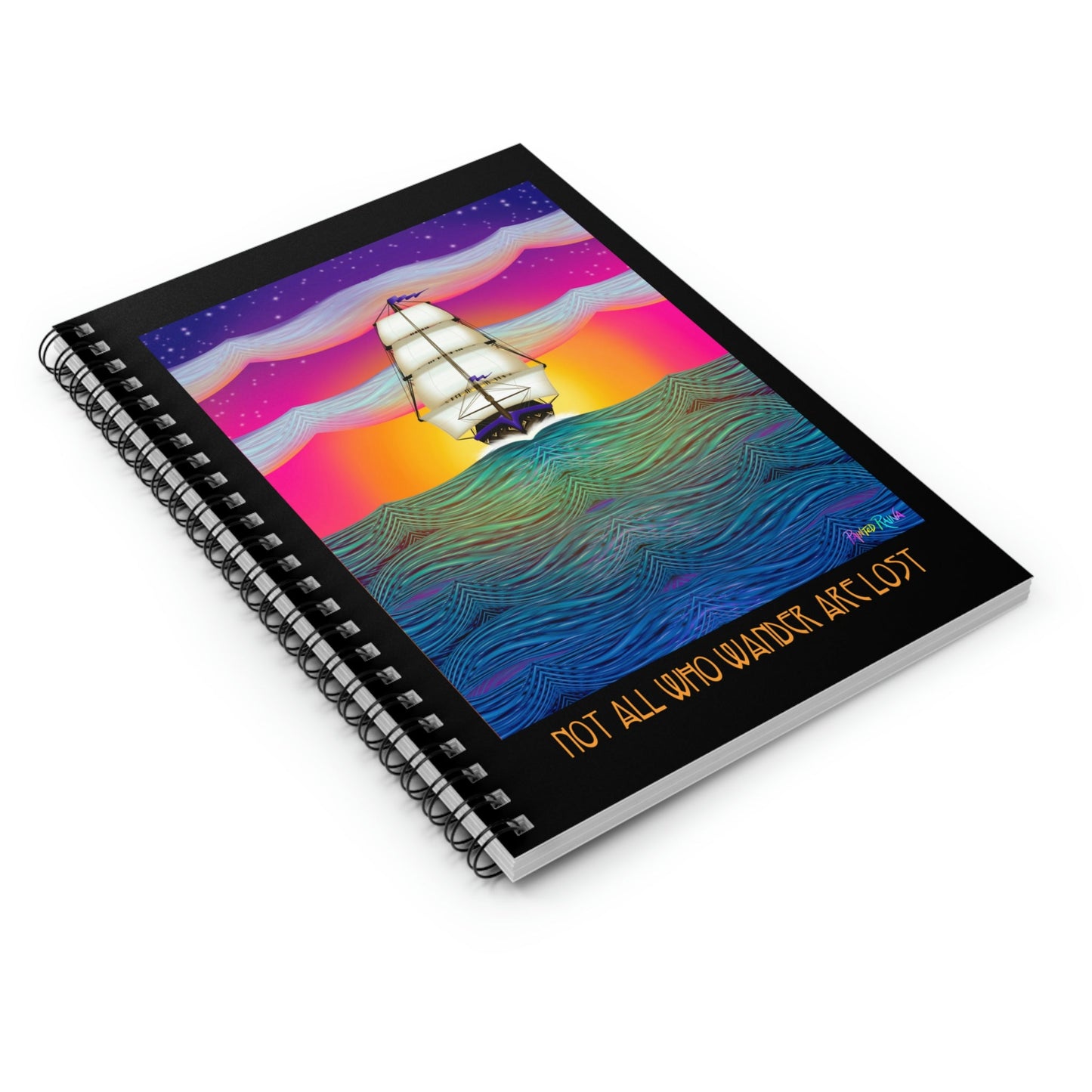 Ship at Sunset - Spiral Notebook - Driftless Enchantments