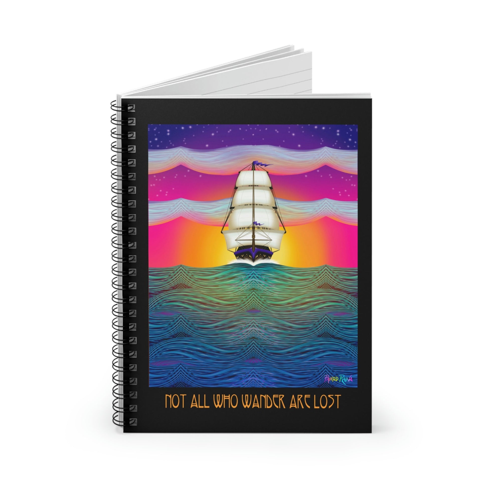 Ship at Sunset - Spiral Notebook - Driftless Enchantments