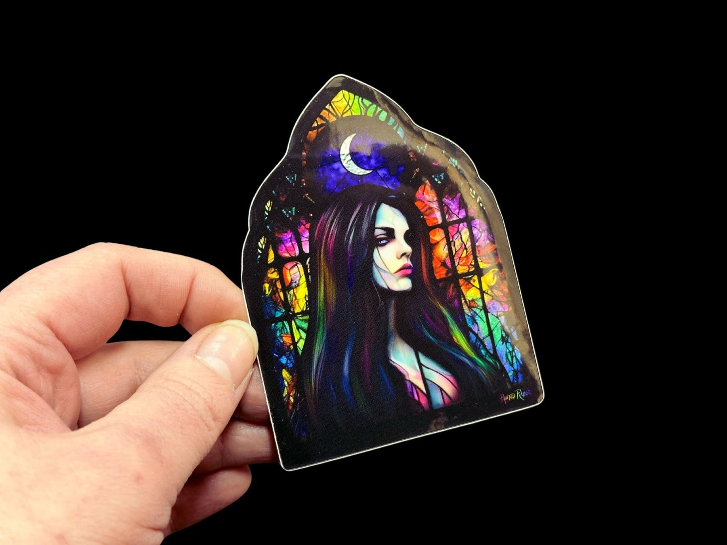The Lady Awaits Premium Glossy Sticker - Driftless Enchantments
