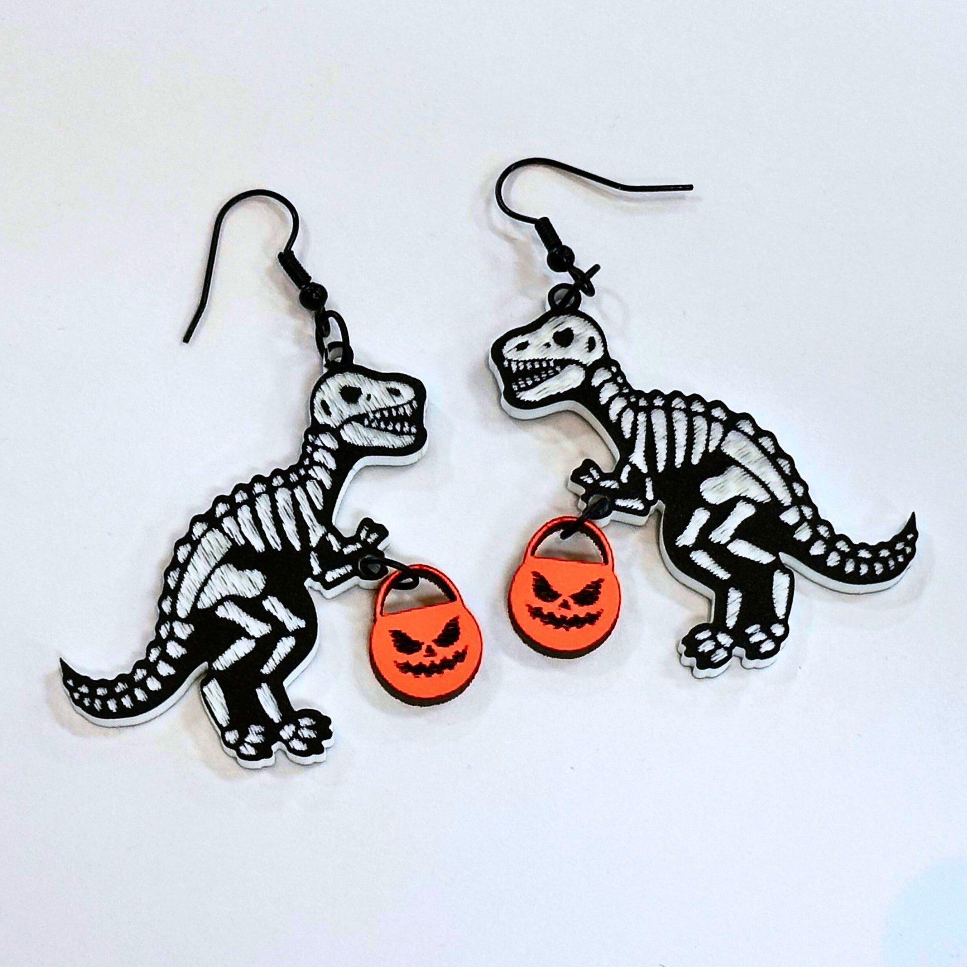 Trick or Treat Dinosaur Earrings - Driftless Enchantments