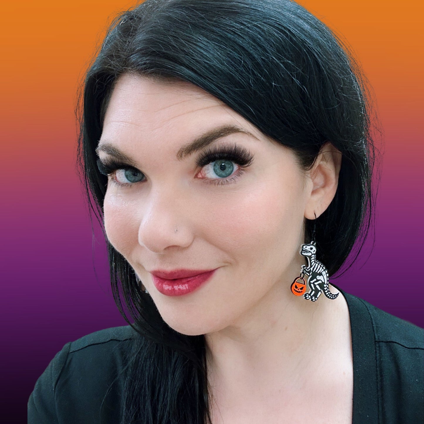 Trick or Treat Dinosaur Earrings - Driftless Enchantments