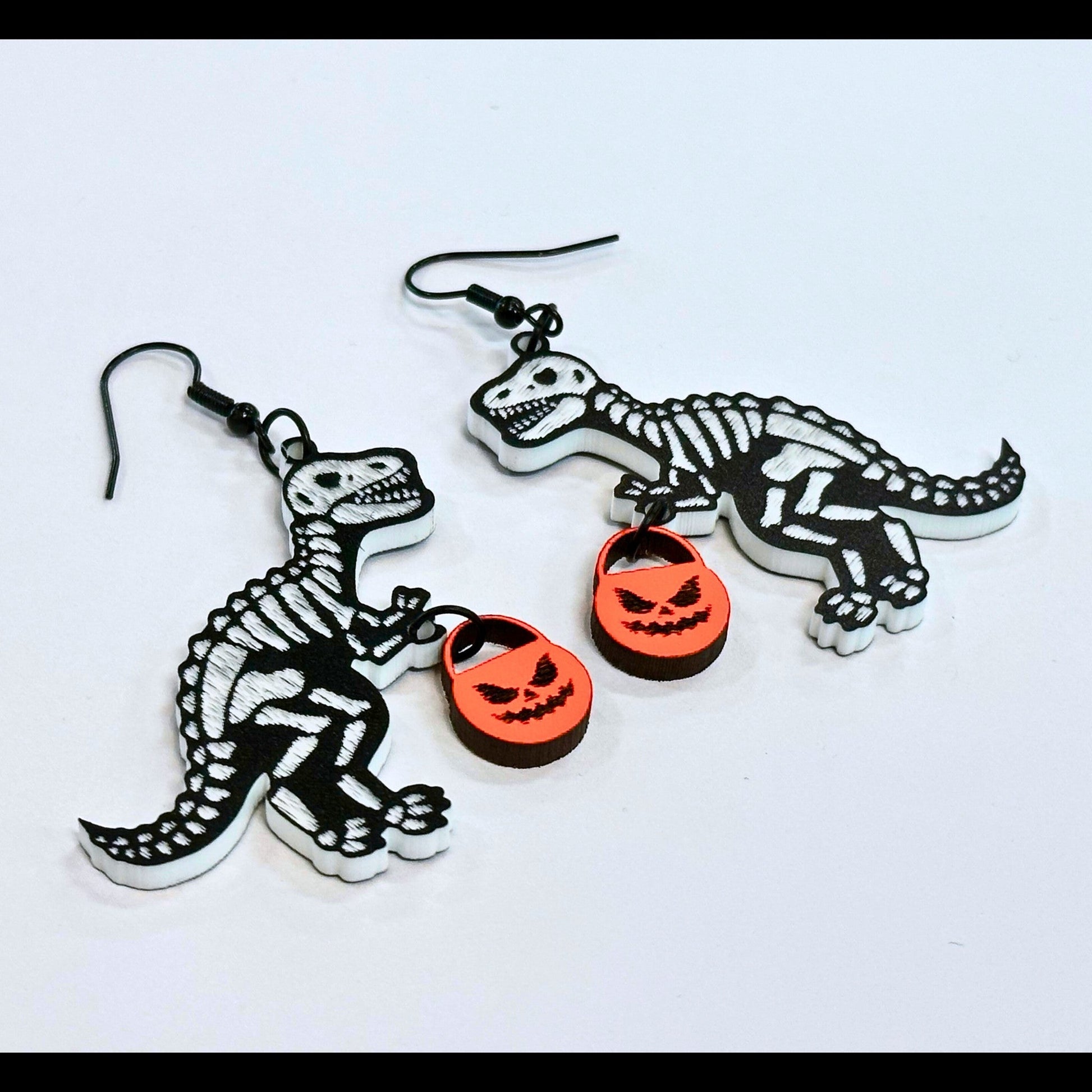 Trick or Treat Dinosaur Earrings - Driftless Enchantments