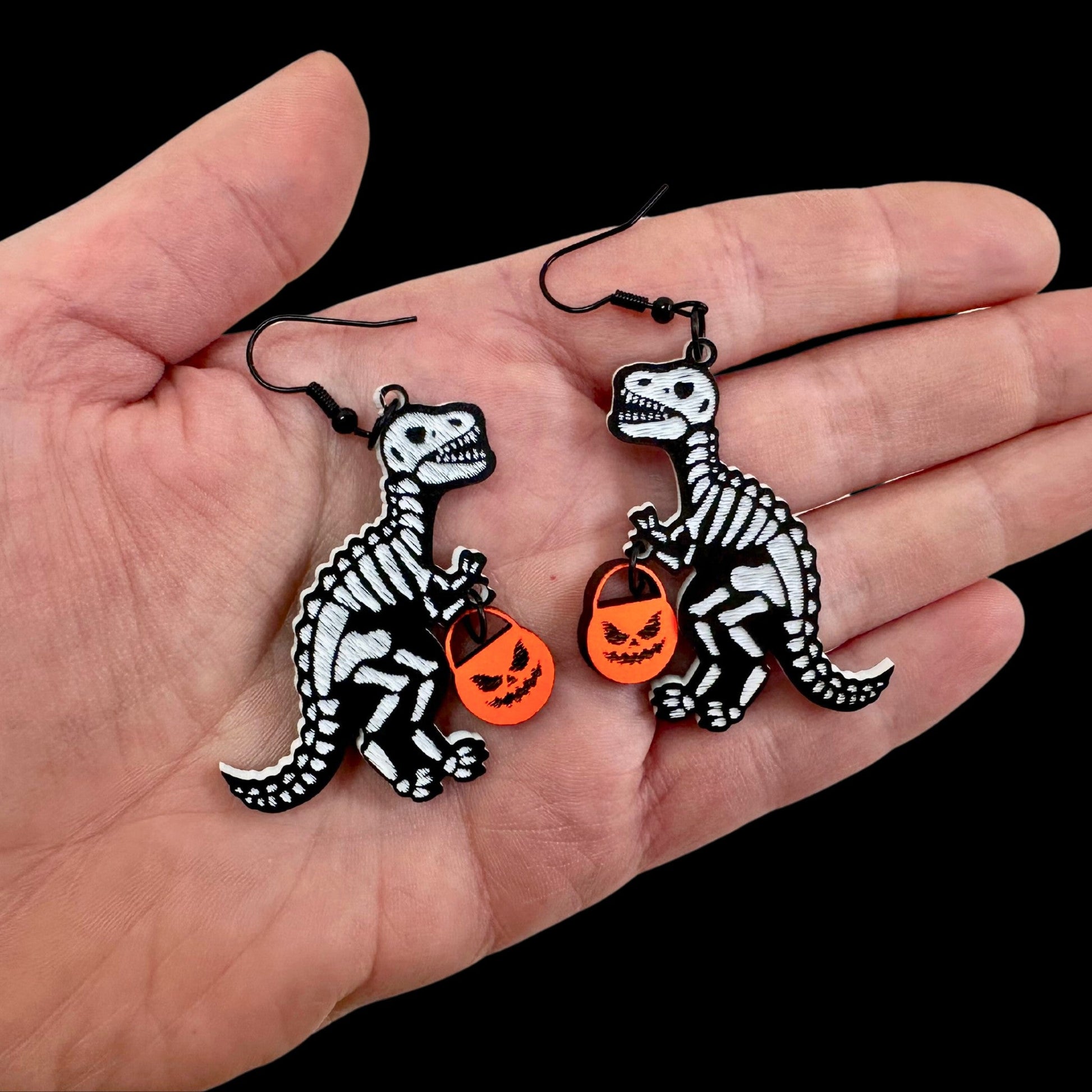Trick or Treat Dinosaur Earrings - Driftless Enchantments
