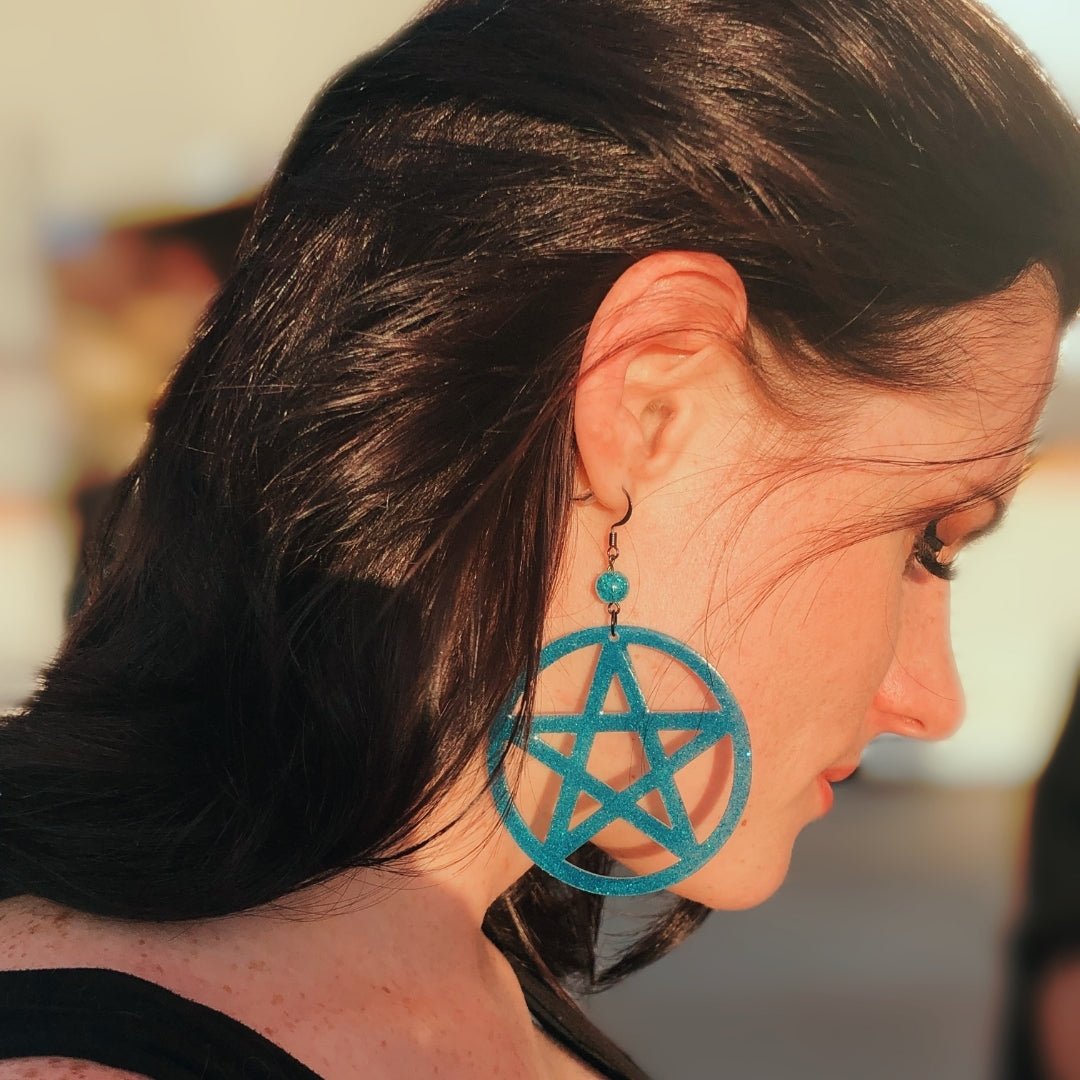 Triple Moon Statement Earrings - Black Rainbow - Driftless Enchantments