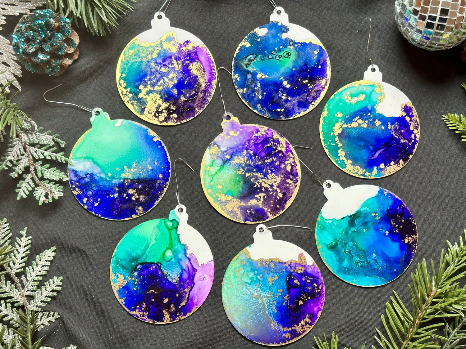 Alcohol Ink Ornaments - Driftless Enchantments