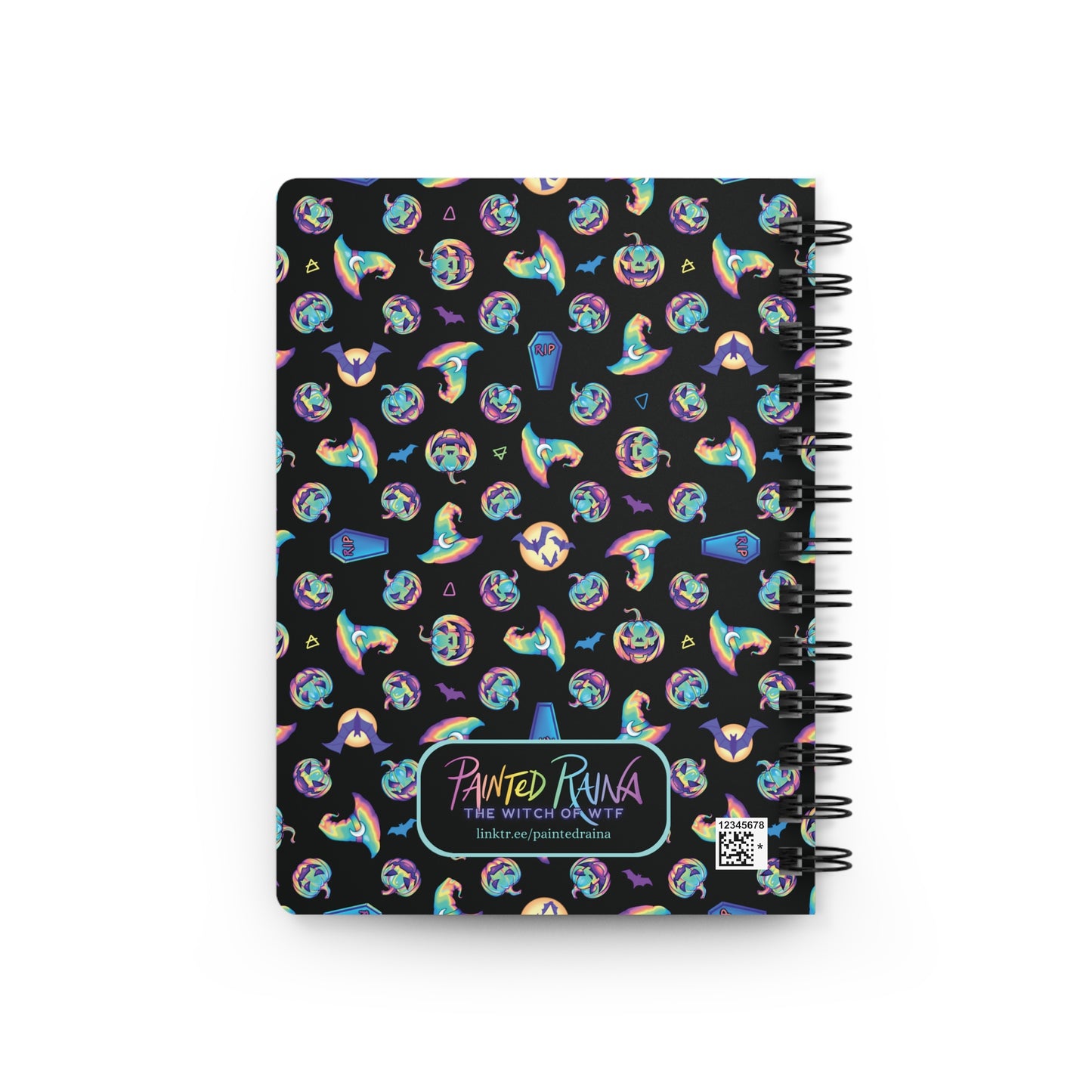 Rainbow Witch Hat Spiral Bound Journal - Black