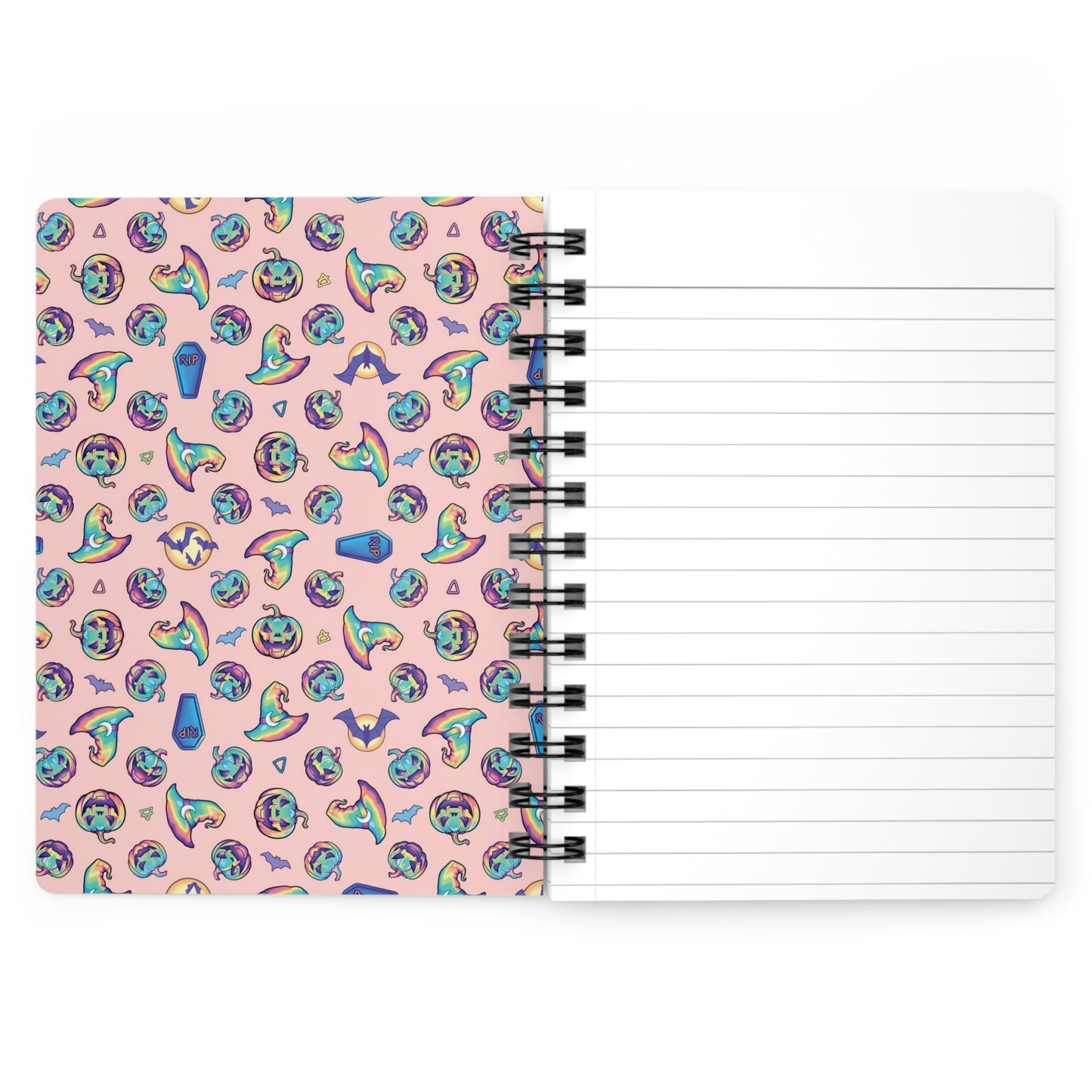 Rainbow Witch Hat Spiral Bound Journal - Coral