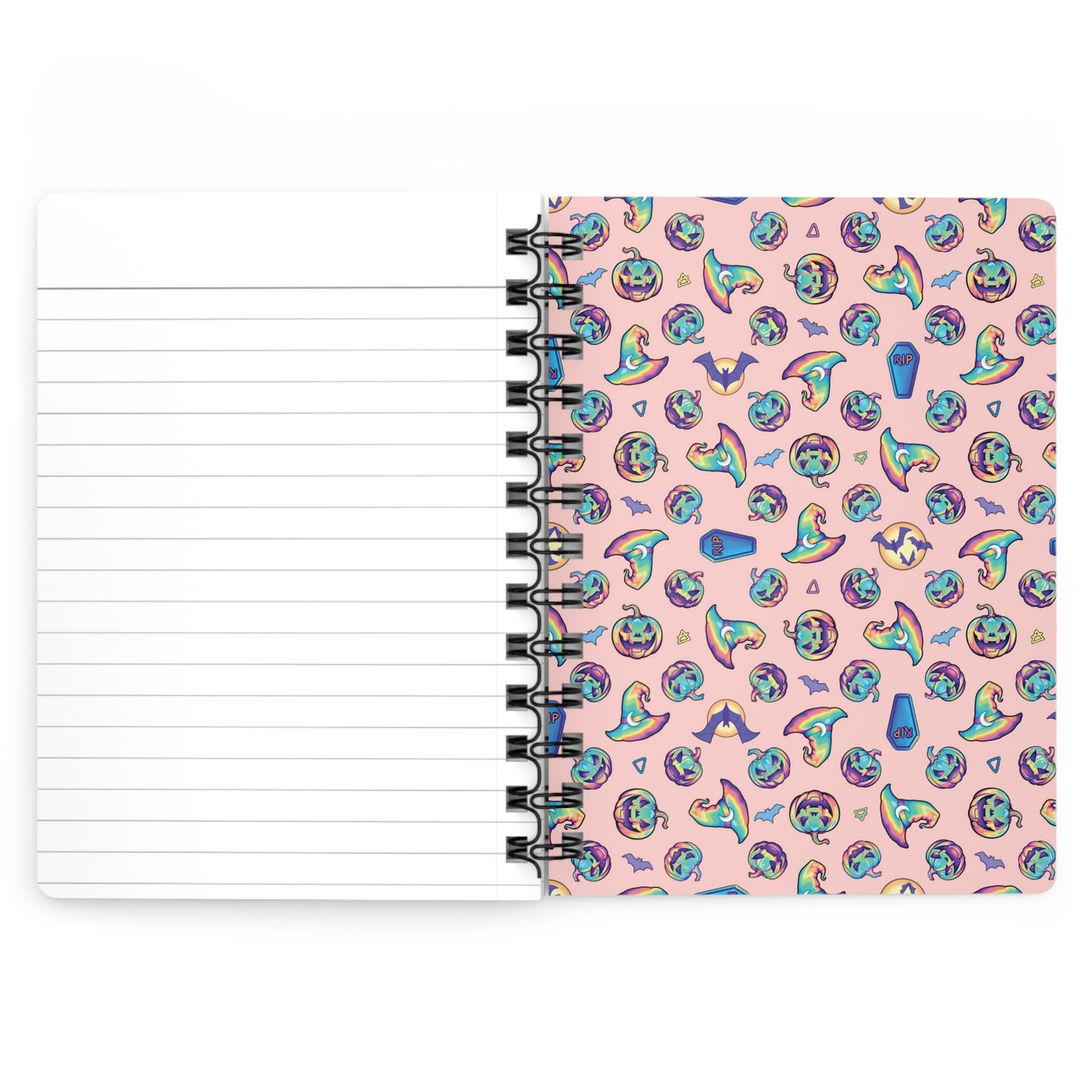 Rainbow Witch Hat Spiral Bound Journal - Coral