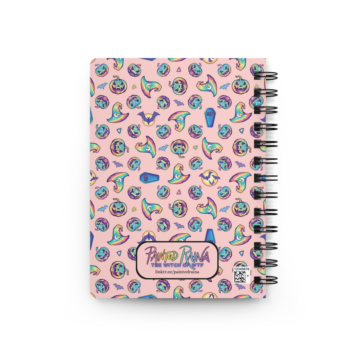 Rainbow Witch Hat Spiral Bound Journal - Coral