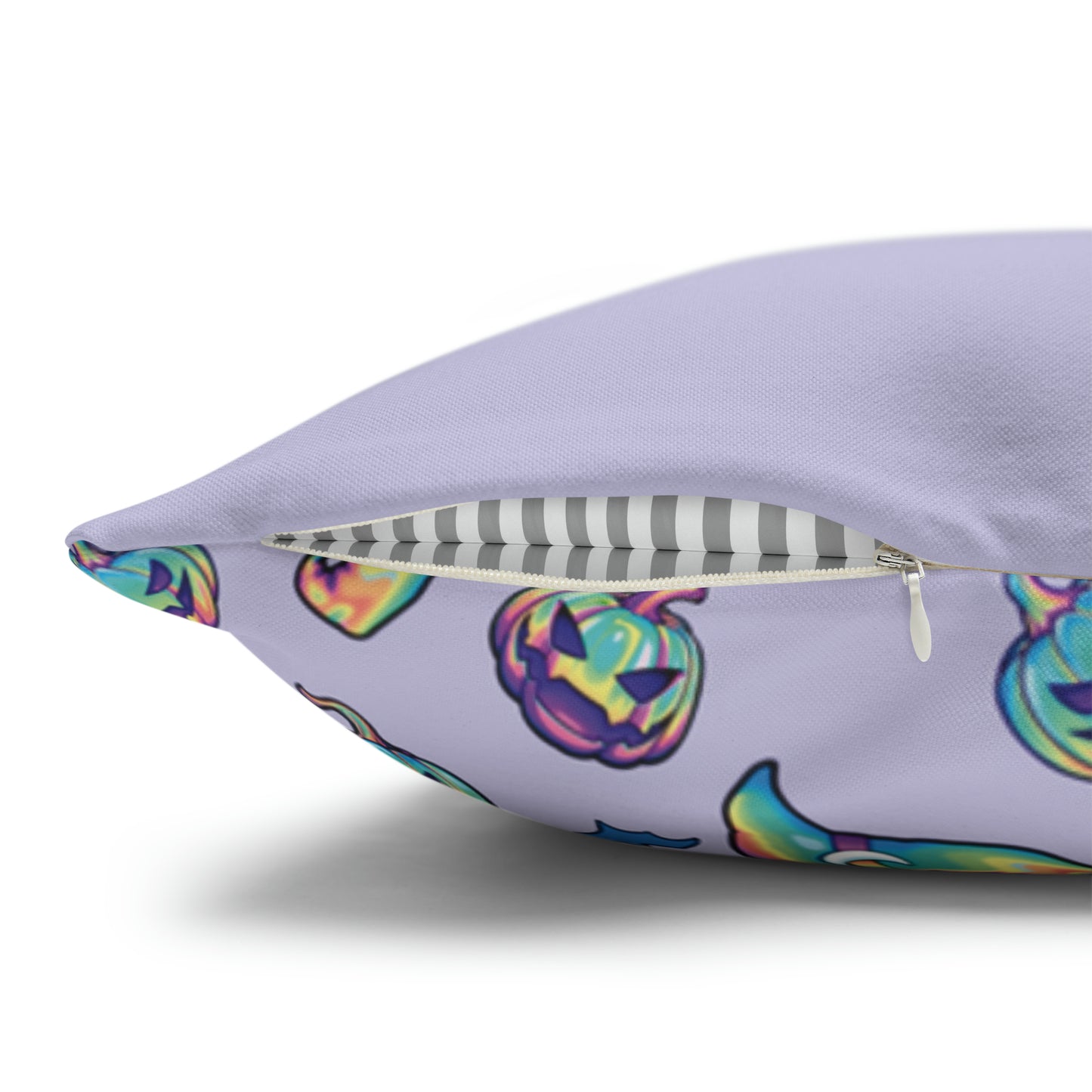 Rainbow Witch Hat Reversible Square Pillow Case - Violet