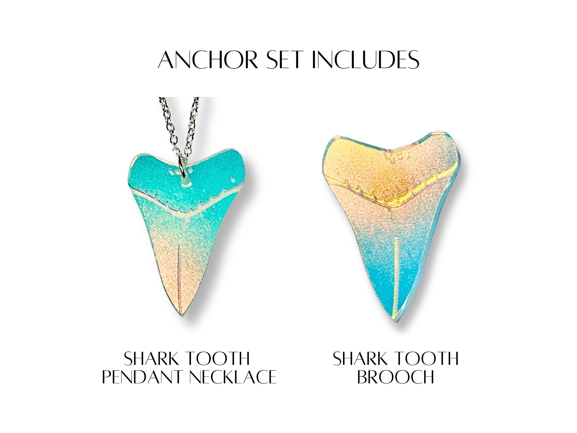 Anchor Shark Tooth Set | Iridescent Glow