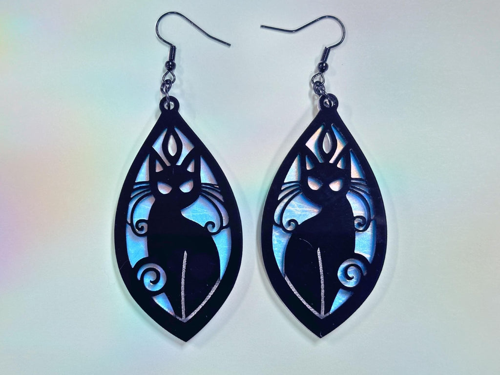 Black Cat | Black & Iridescent - Painted Raina