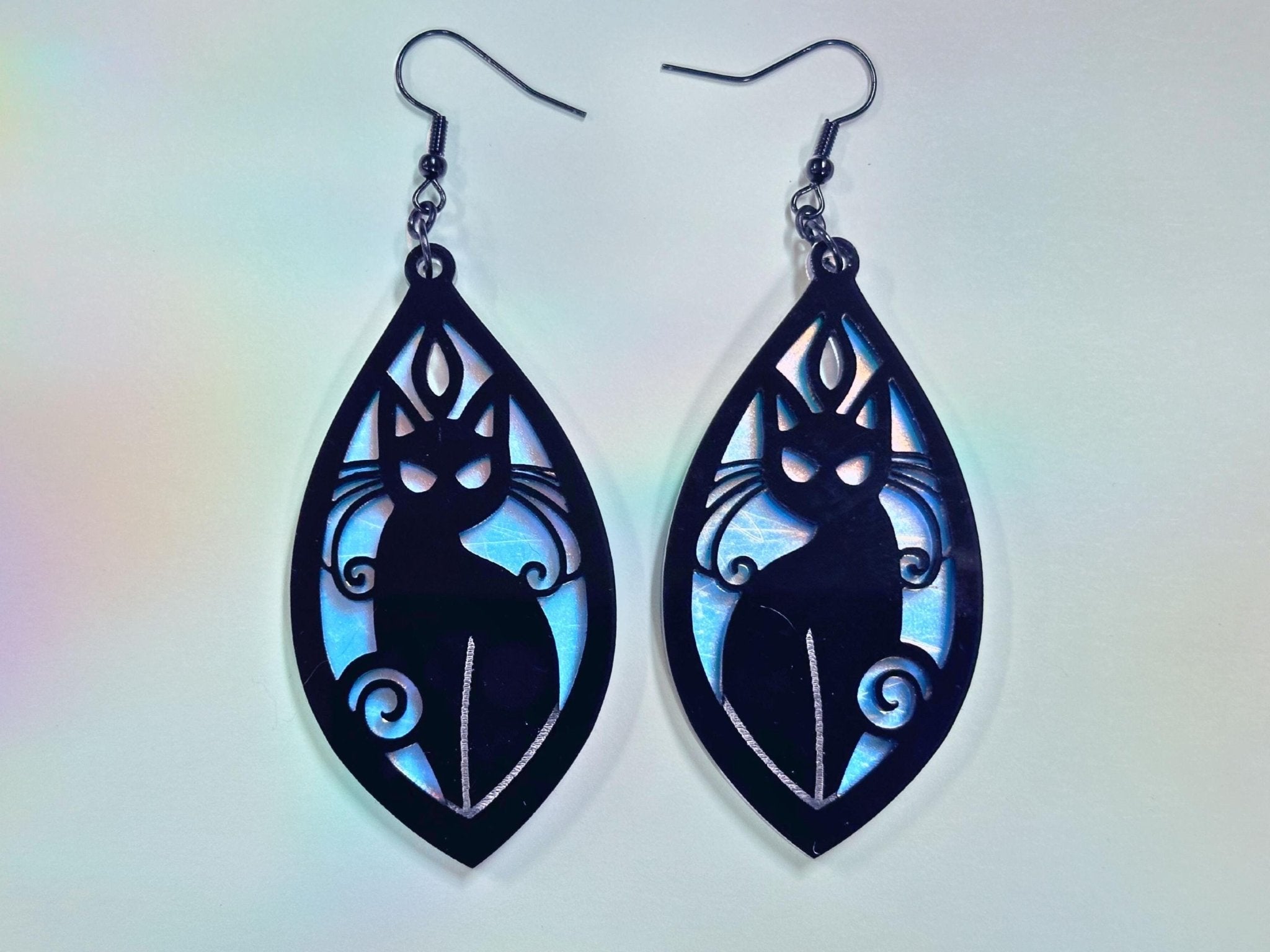 Black Cat | Black & Iridescent - Painted Raina