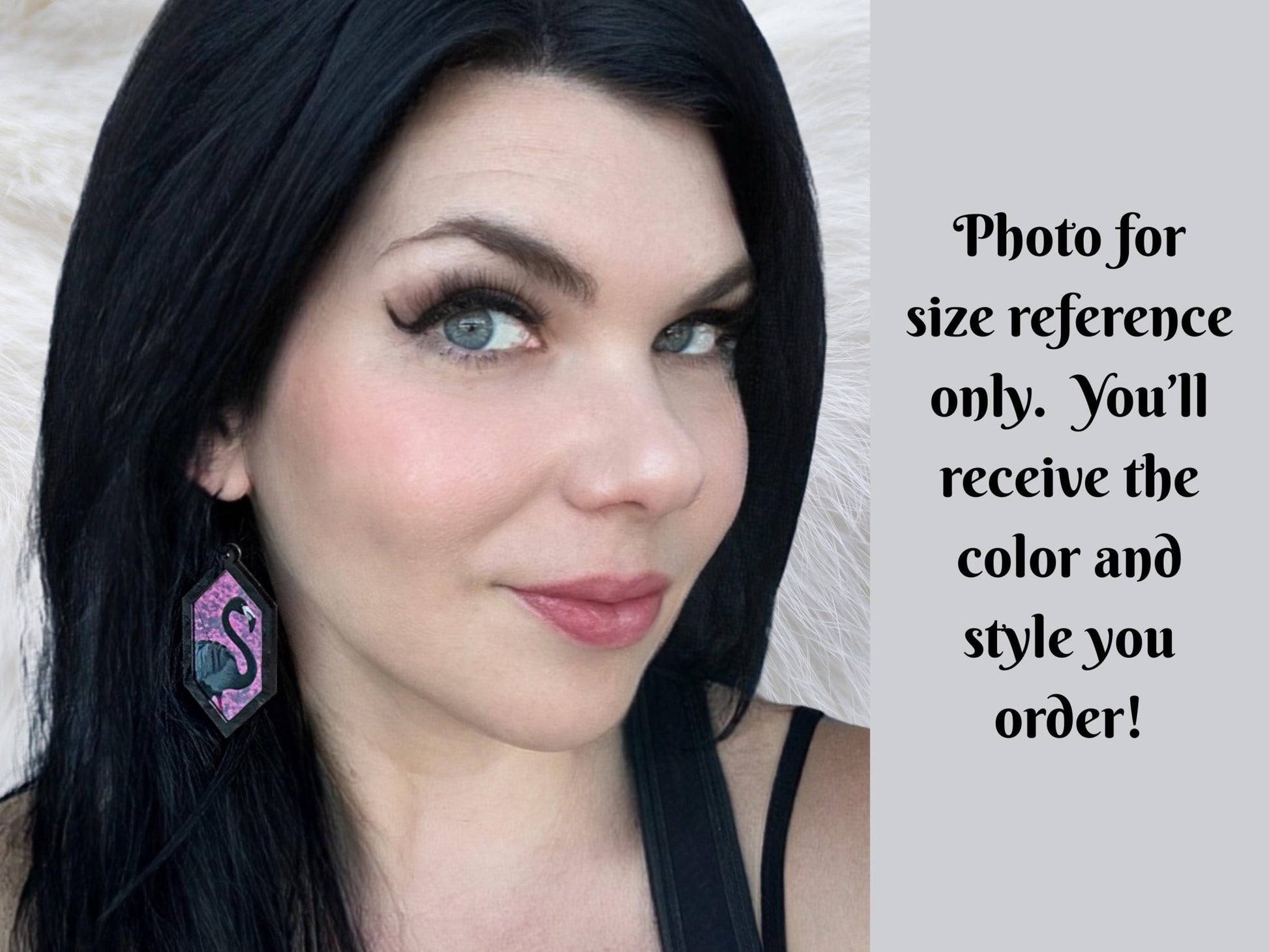 Black Flamingo Statement Earrings - Painted Raina