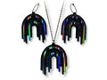 Full Spectrum Rebel Signal Set in Black Rainbow featuring matching drip earrings and pendant