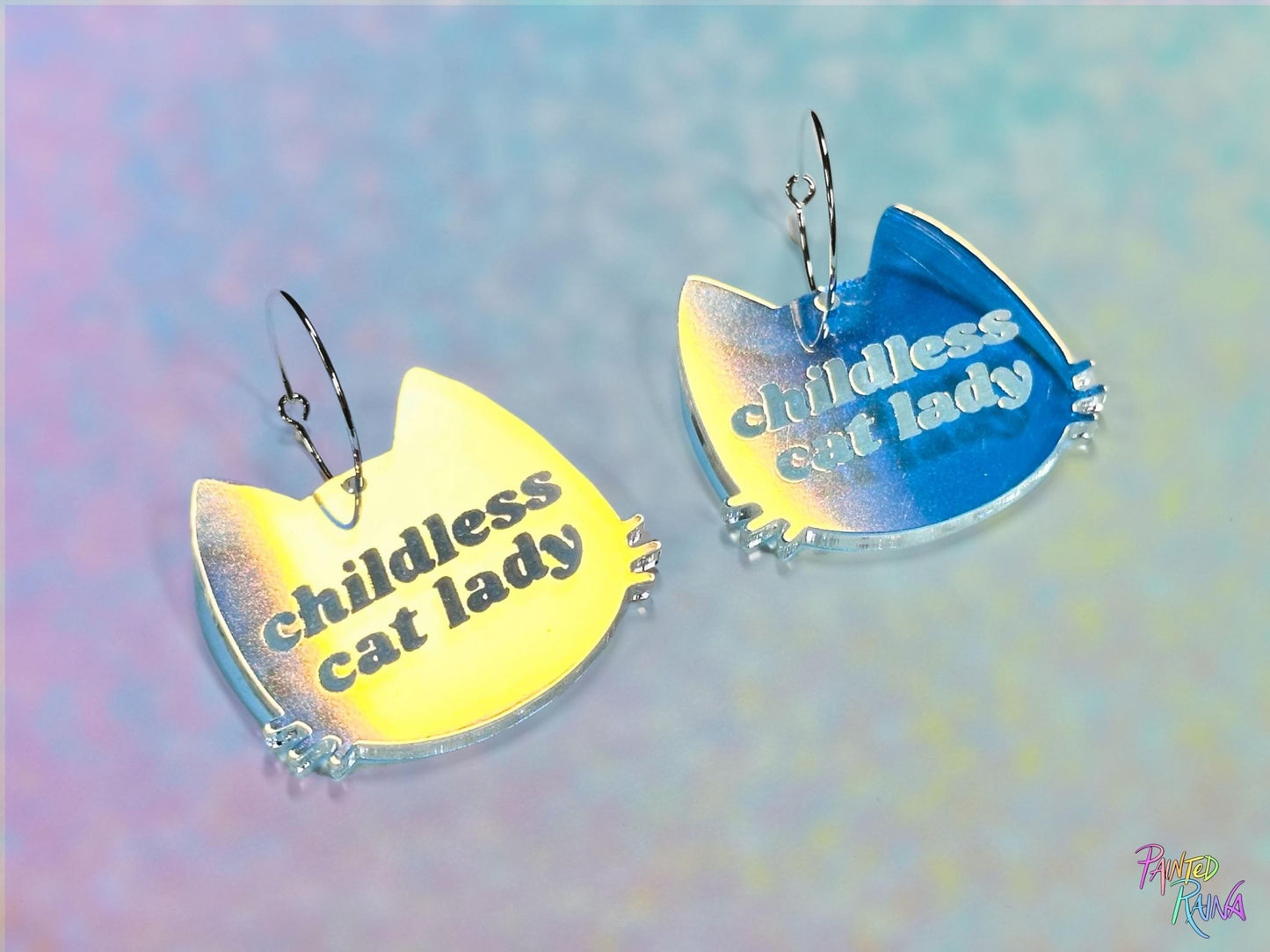 Childless Cat Lady Earrings - Painted Raina