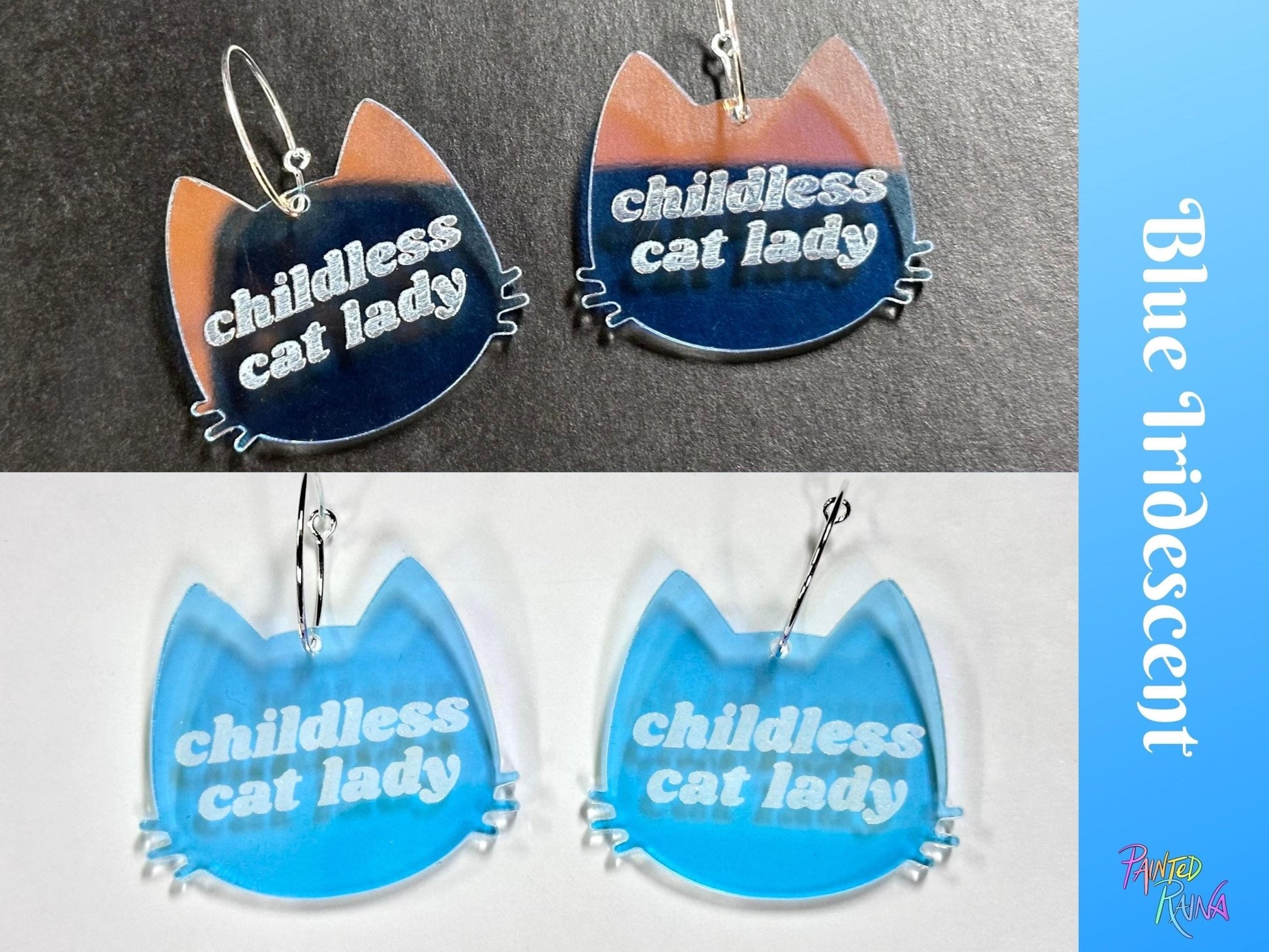 Childless Cat Lady Earrings - Painted Raina