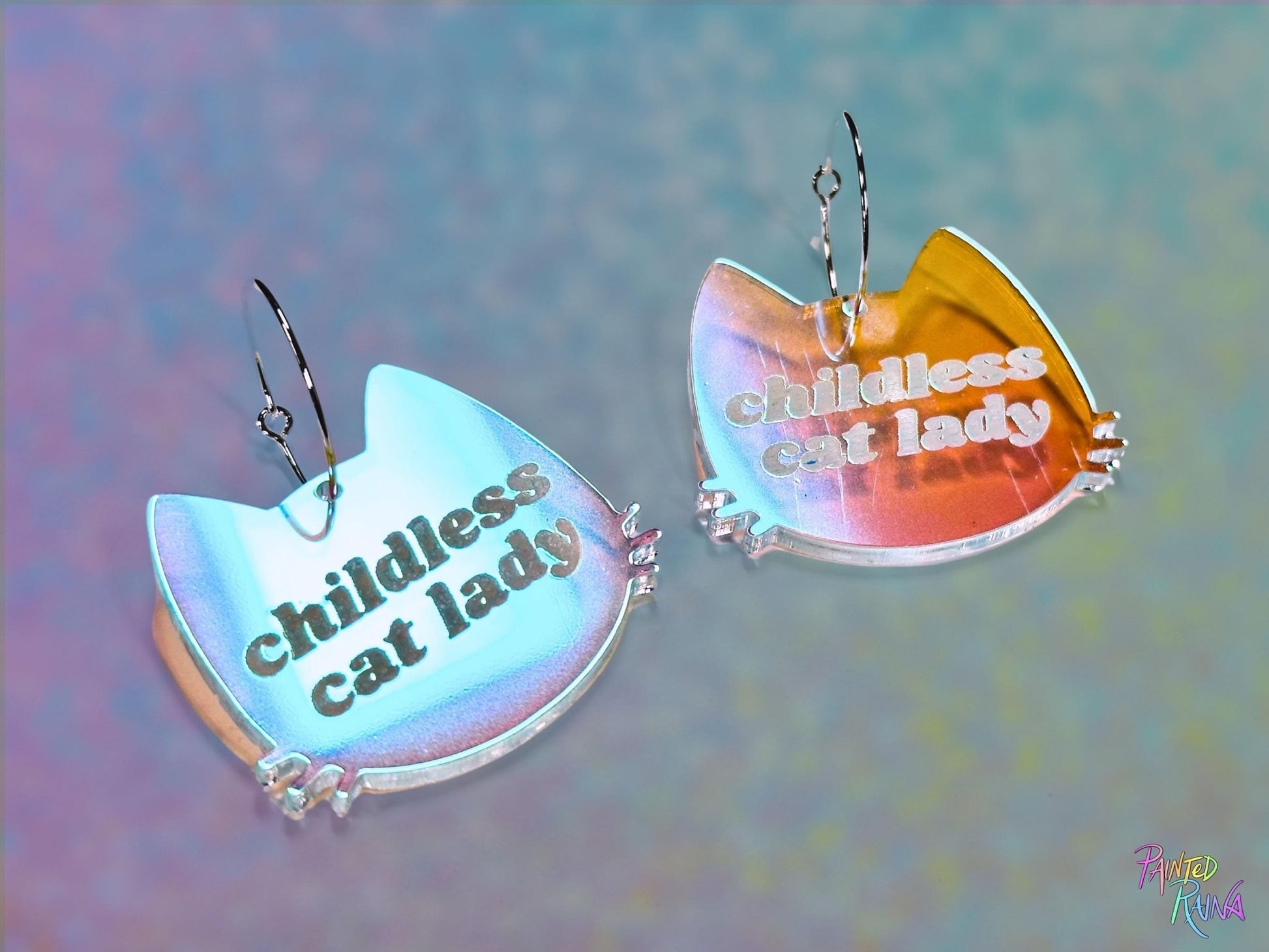 Childless Cat Lady Earrings - Painted Raina