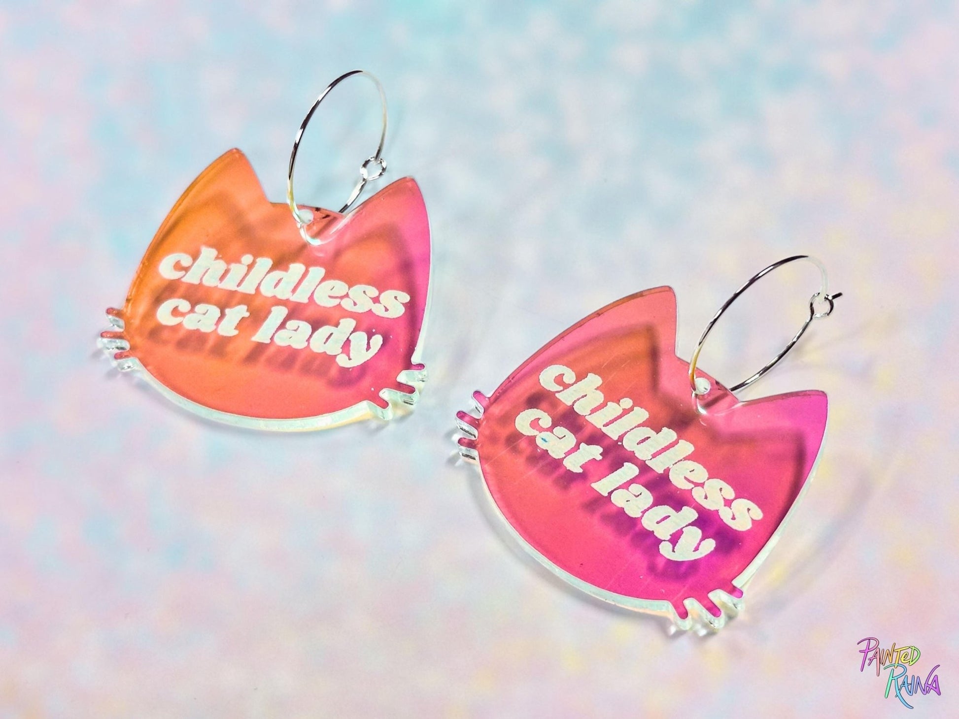 Childless Cat Lady Earrings - Painted Raina