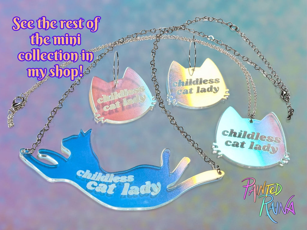 Childless Cat Lady Statement Necklace - Painted Raina