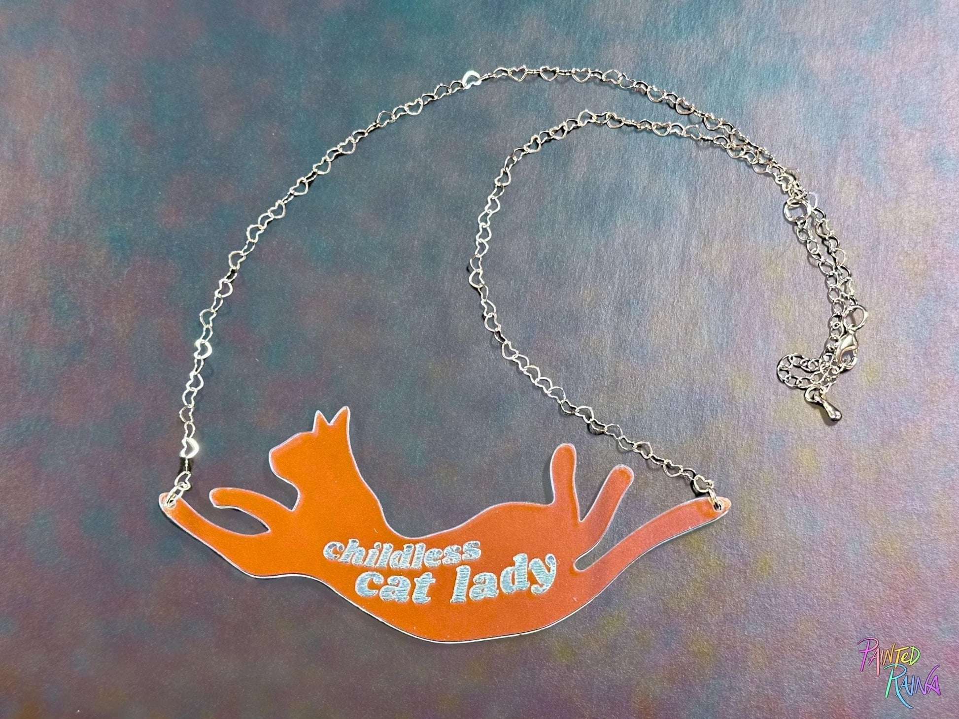 Childless Cat Lady Statement Necklace - Painted Raina