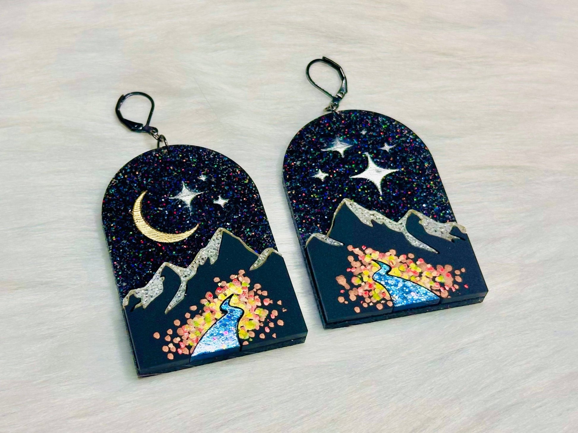 City of Starlight Layered Statement Earrings - Painted Raina