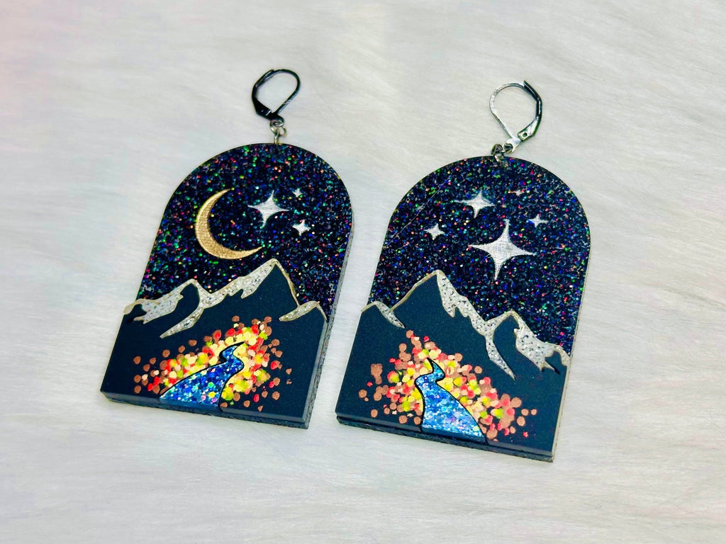 City of Starlight Layered Statement Earrings - Painted Raina
