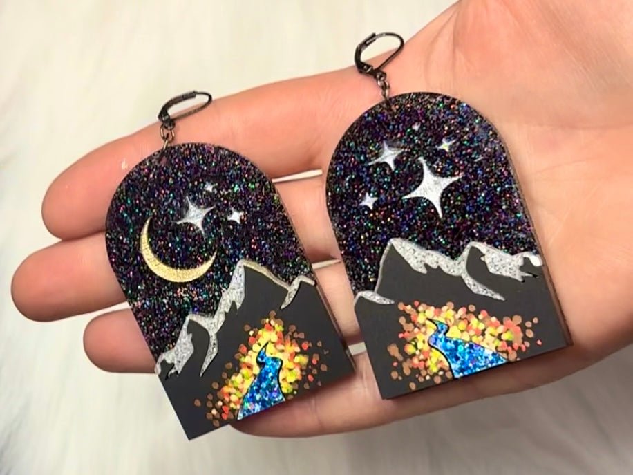 City of Starlight Layered Statement Earrings - Painted Raina