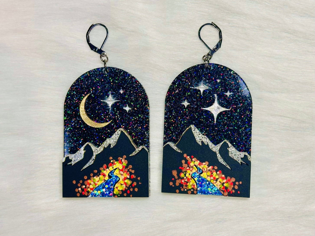 City of Starlight Layered Statement Earrings - Painted Raina