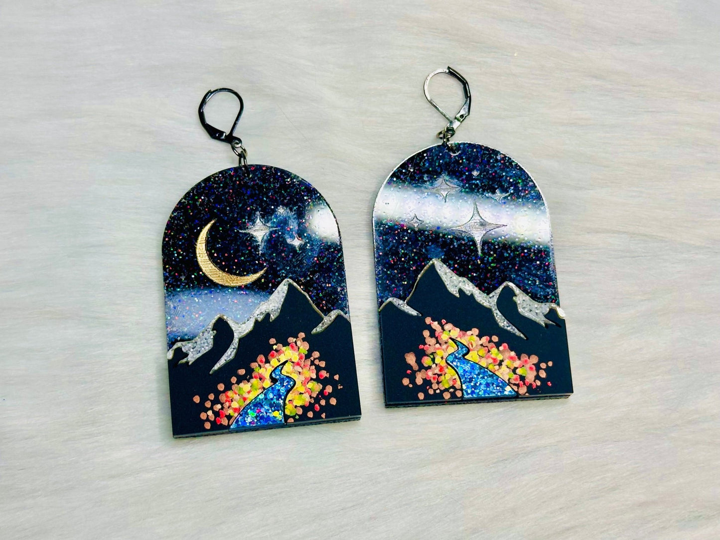 City of Starlight Layered Statement Earrings - Painted Raina