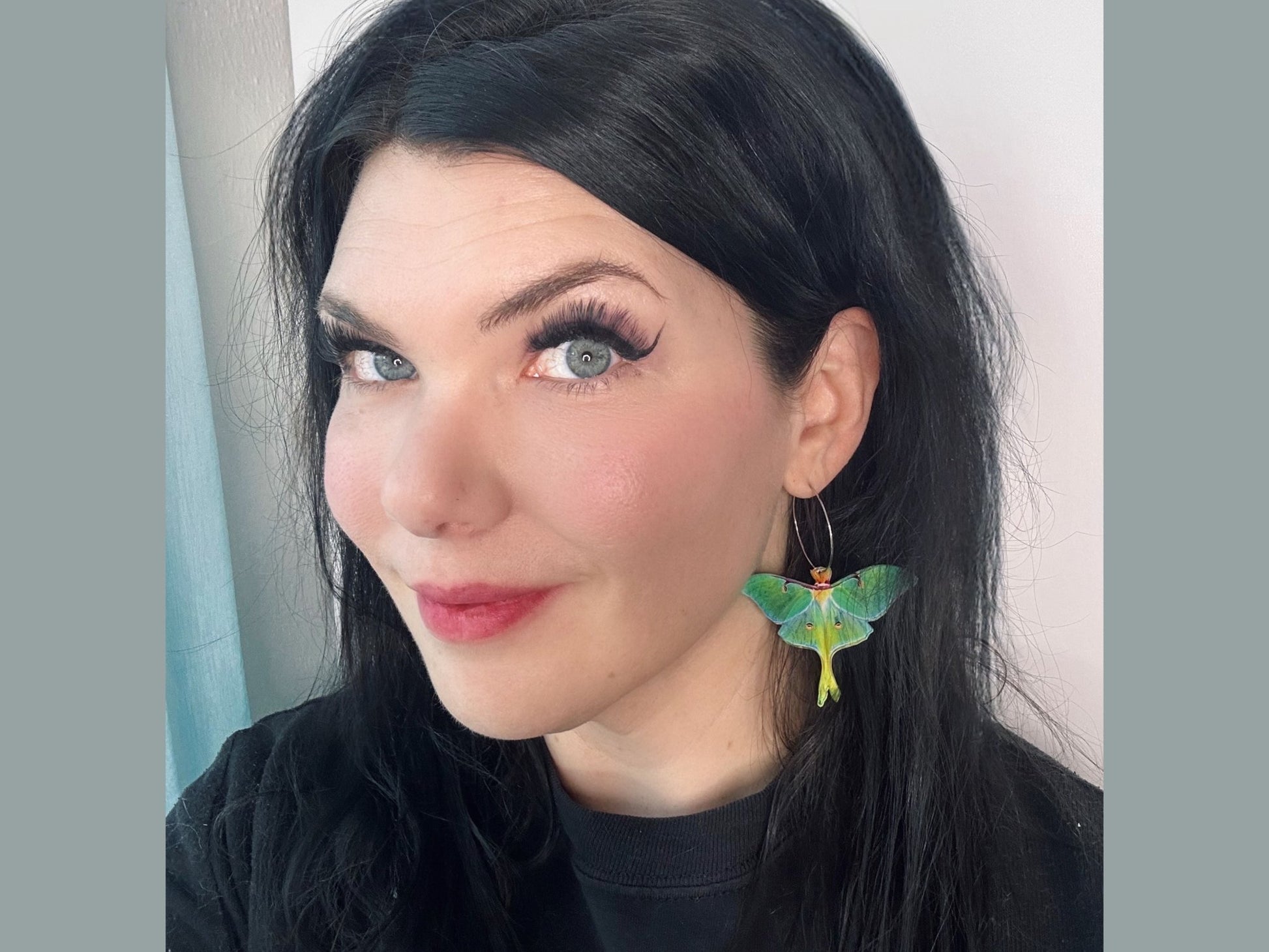 Colorful Luna Moth Earrings - Painted Raina