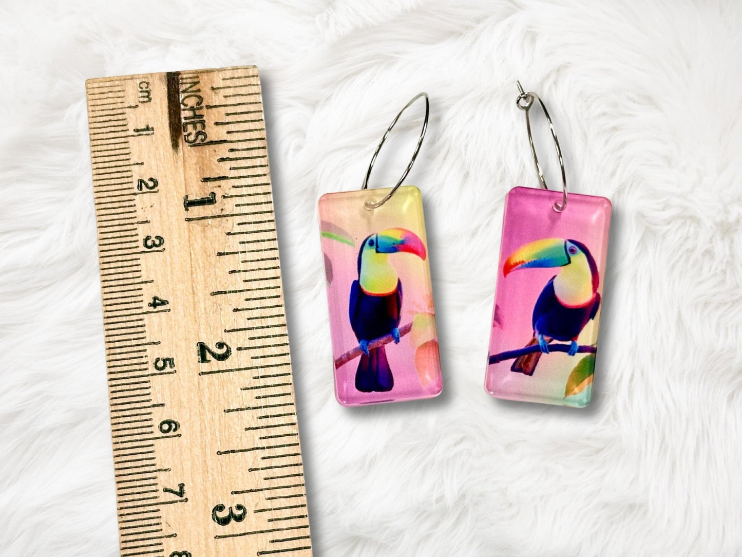 Colorful Toucan Earrings - Painted Raina