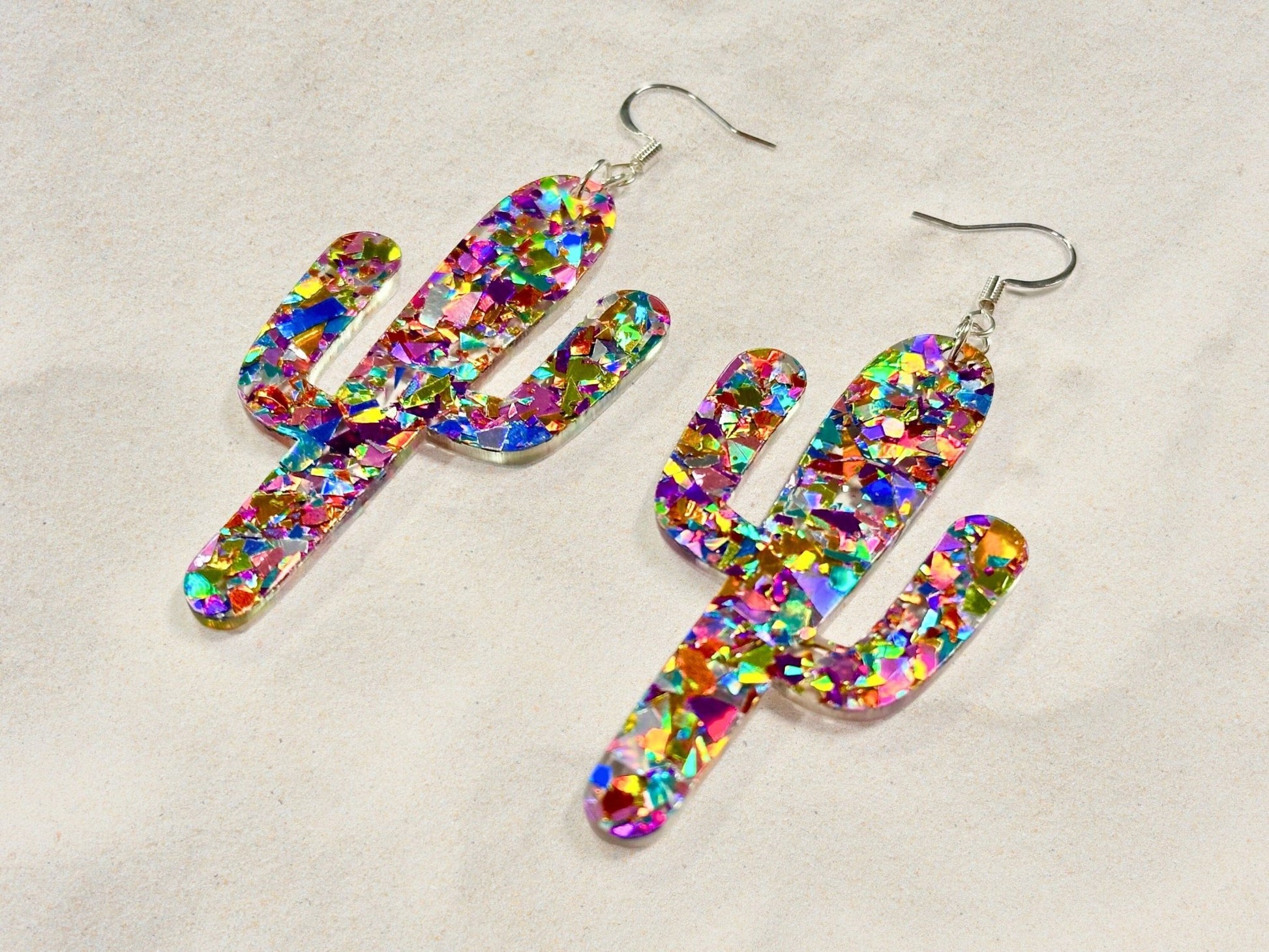 Confetti Cactus Earrings - Painted Raina