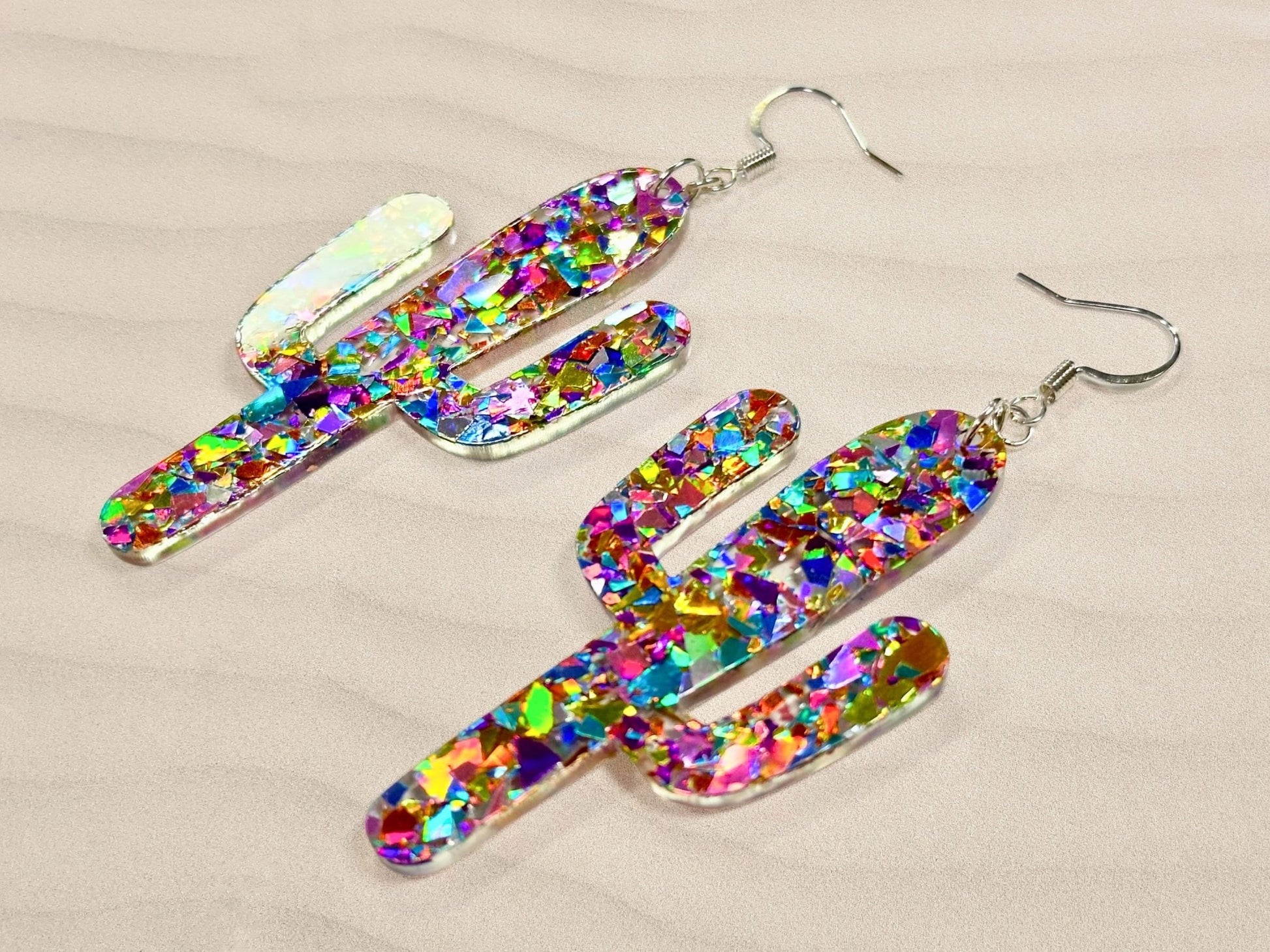 Confetti Cactus Earrings - Painted Raina