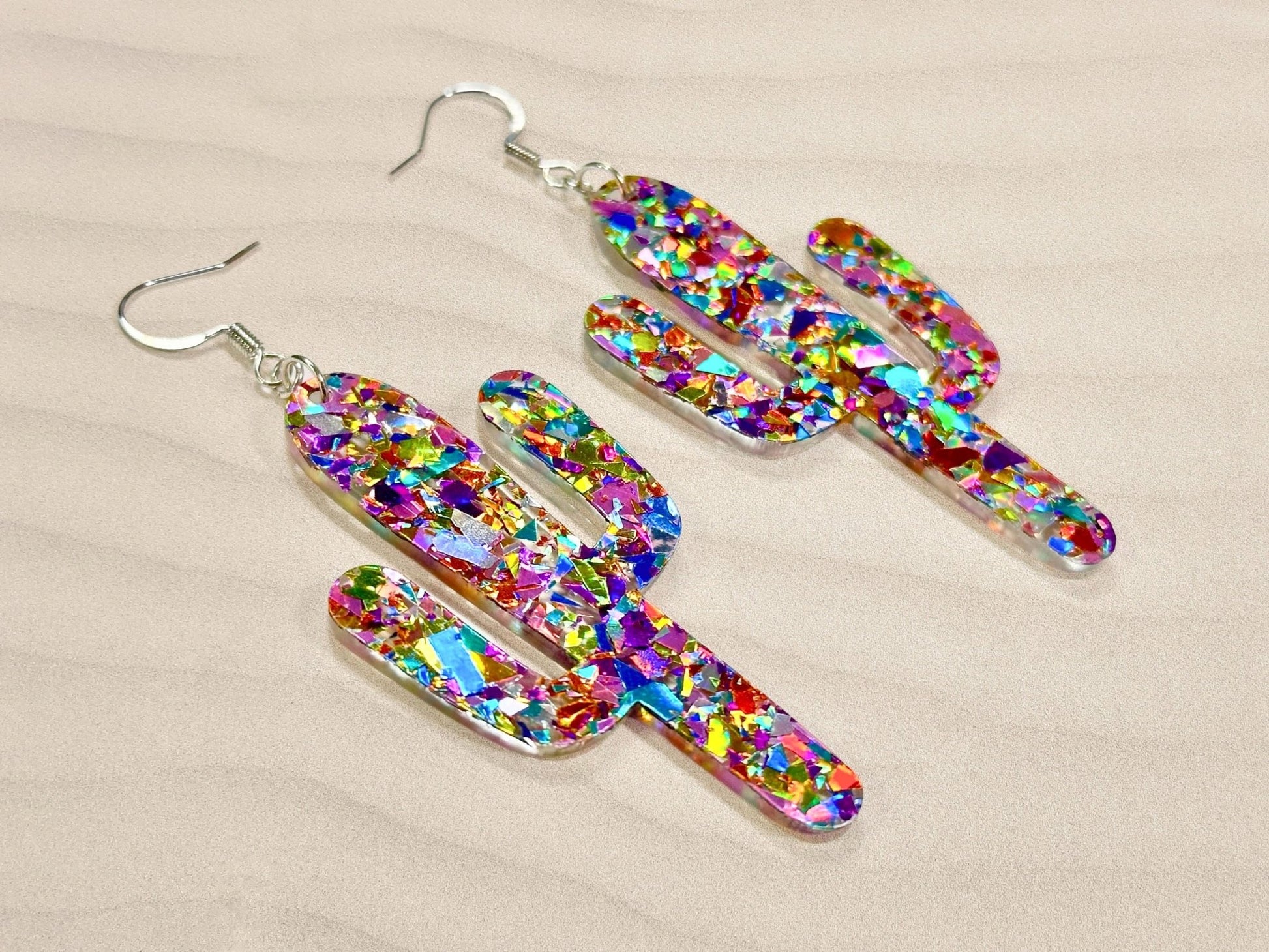 Confetti Cactus Earrings - Painted Raina