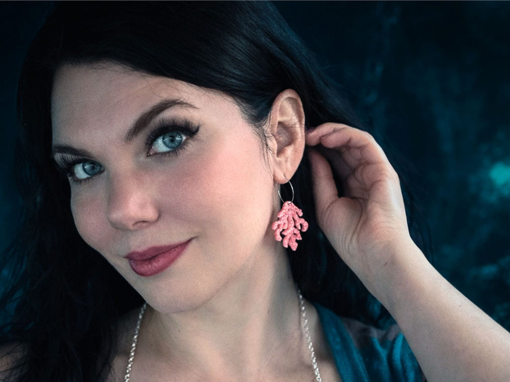 Coral Dangle Earrings