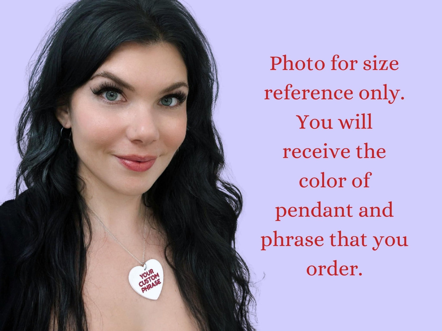 Custom Heart Pendant - Painted Raina