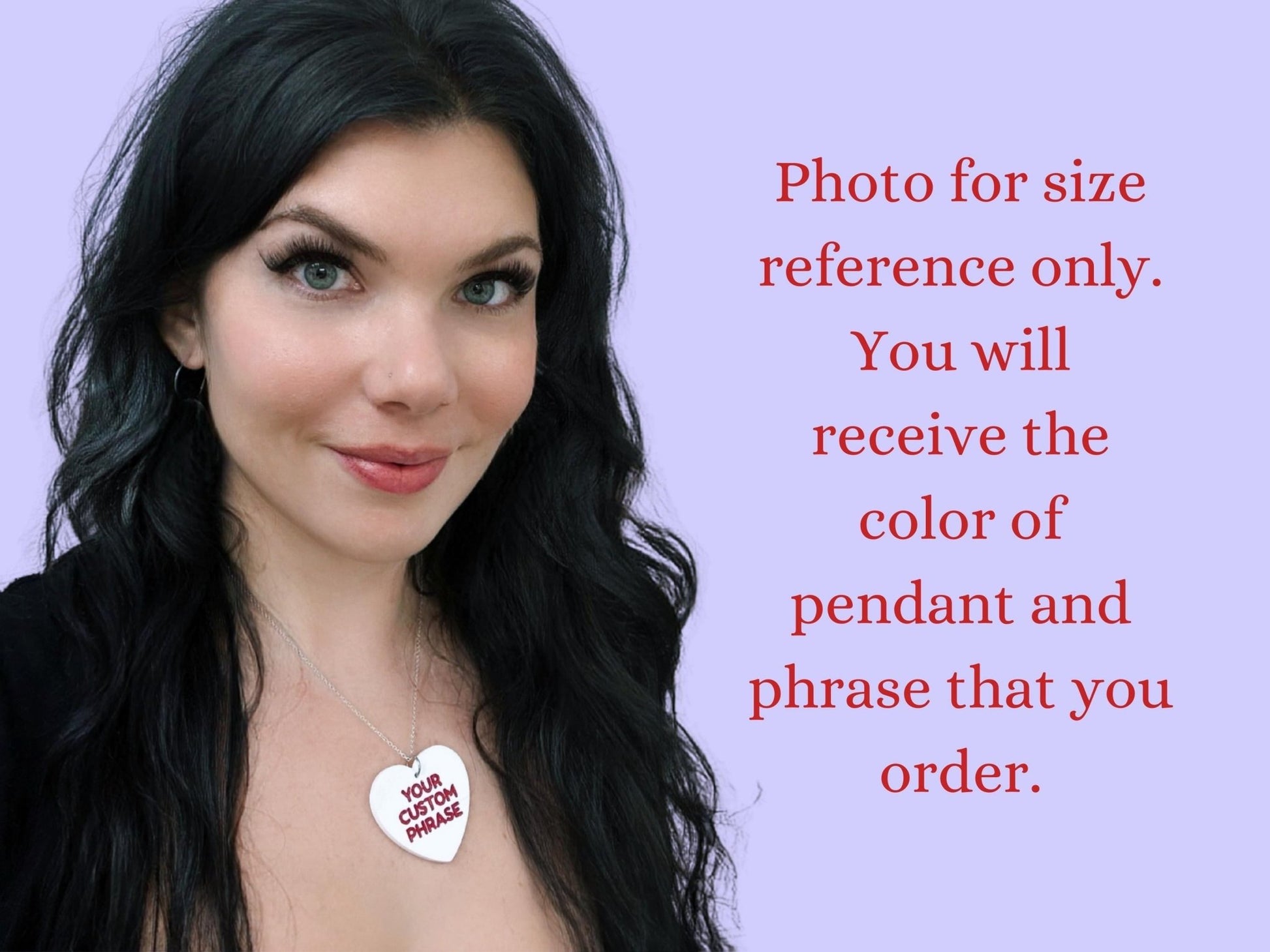 Custom Heart Pendant - Painted Raina