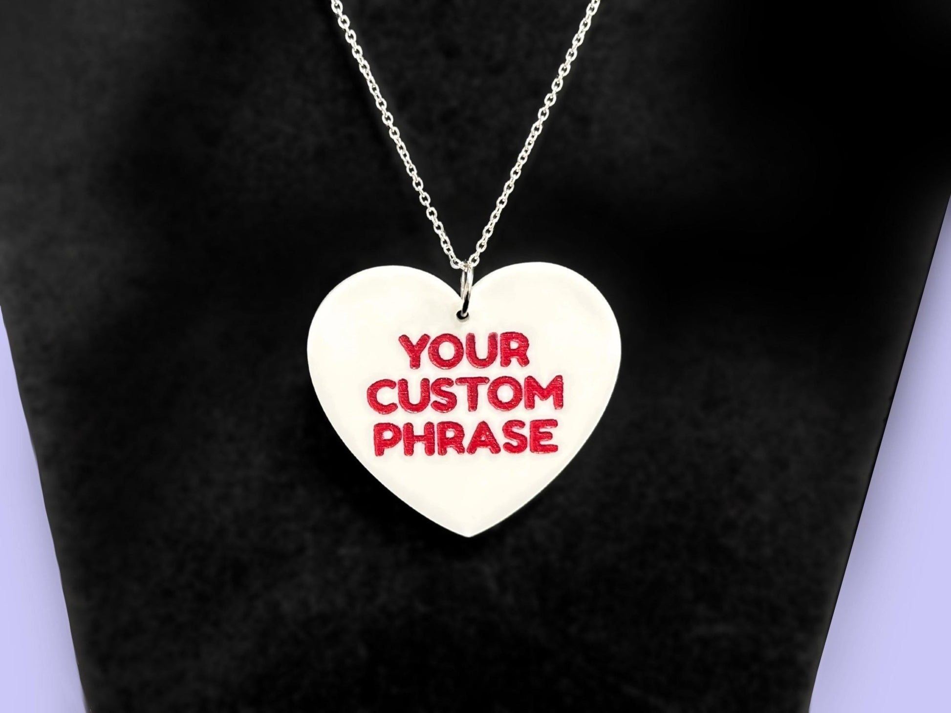 Custom Heart Pendant - Painted Raina